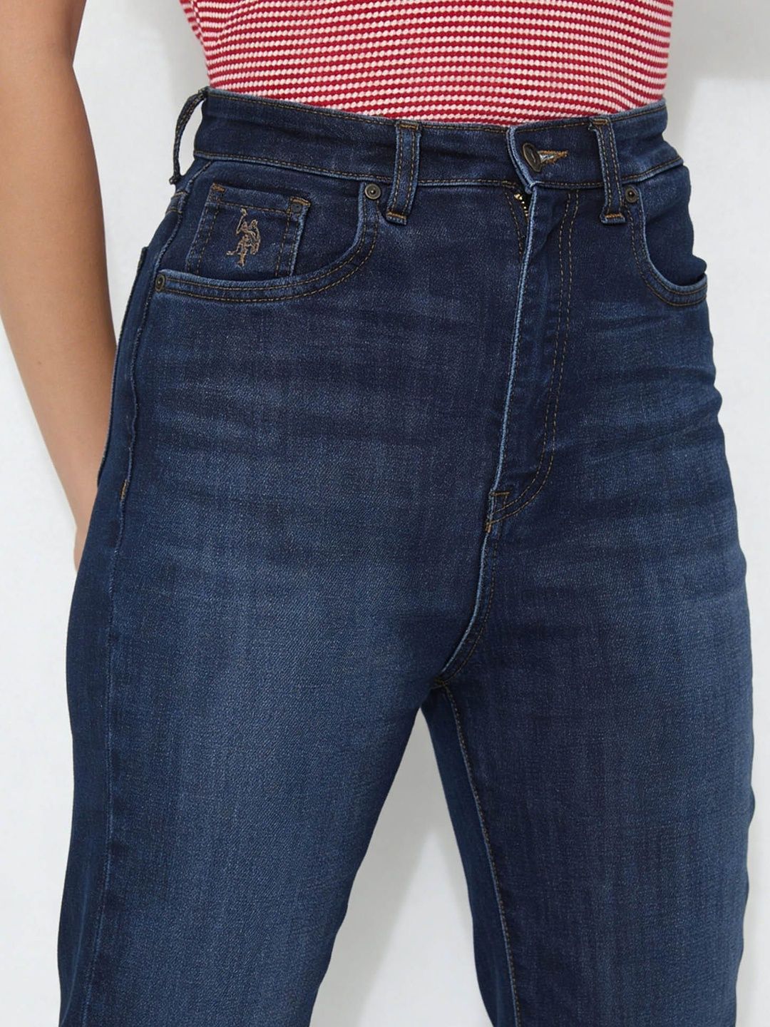 Bootcut High-Rise Light Fade Cotton Stretchable Jeans 6