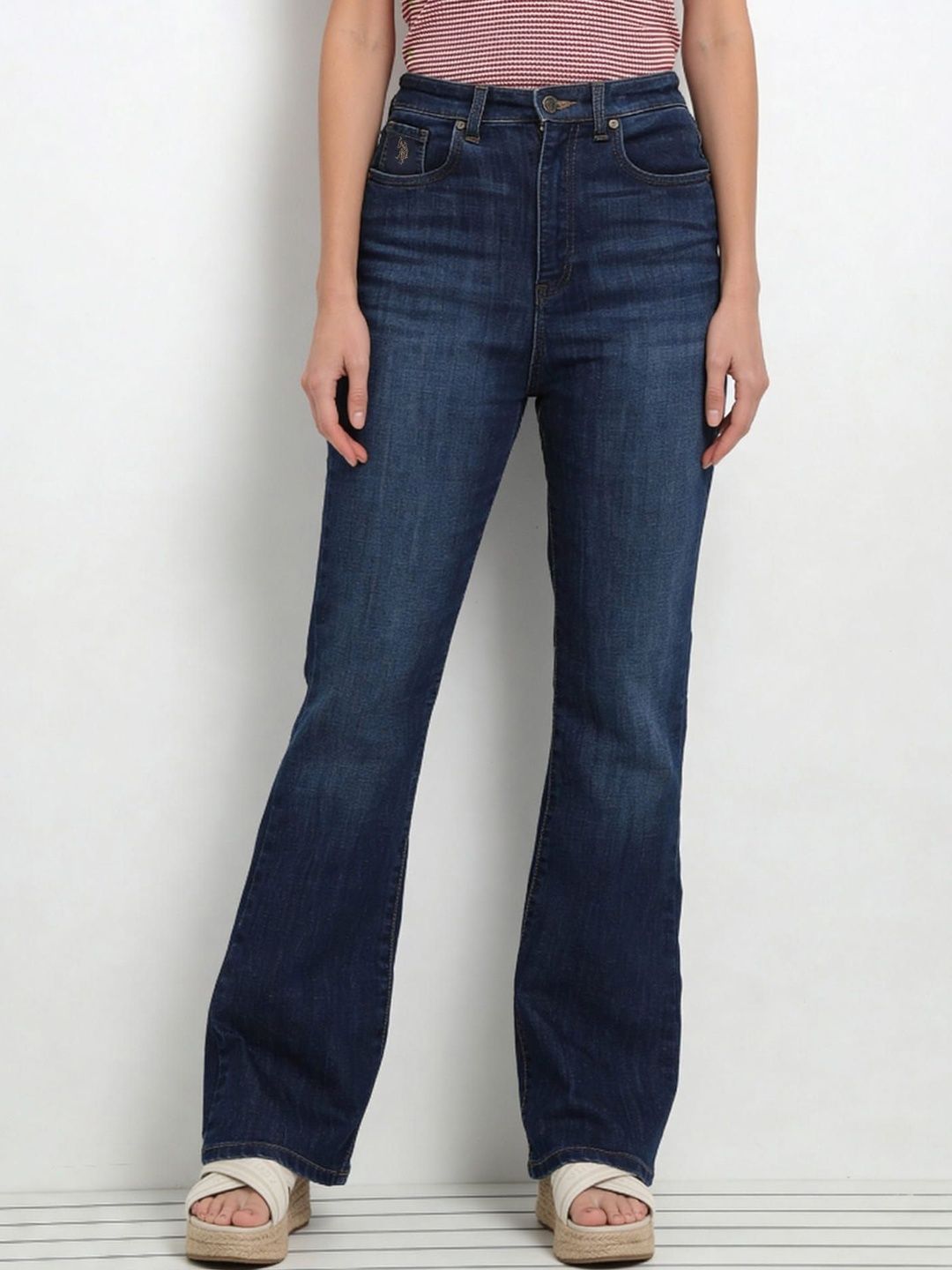 Bootcut High-Rise Light Fade Cotton Stretchable Jeans 3