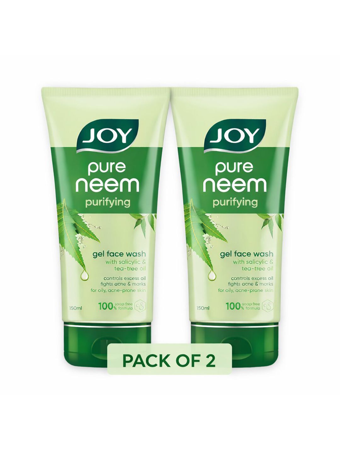 Buy JOY Set Of 2 Skin Purifying Neem Face Wash 150 Ml Each -  - Personal Care for Unisex
