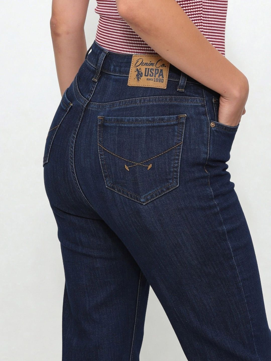 Bootcut High-Rise Light Fade Cotton Stretchable Jeans 7