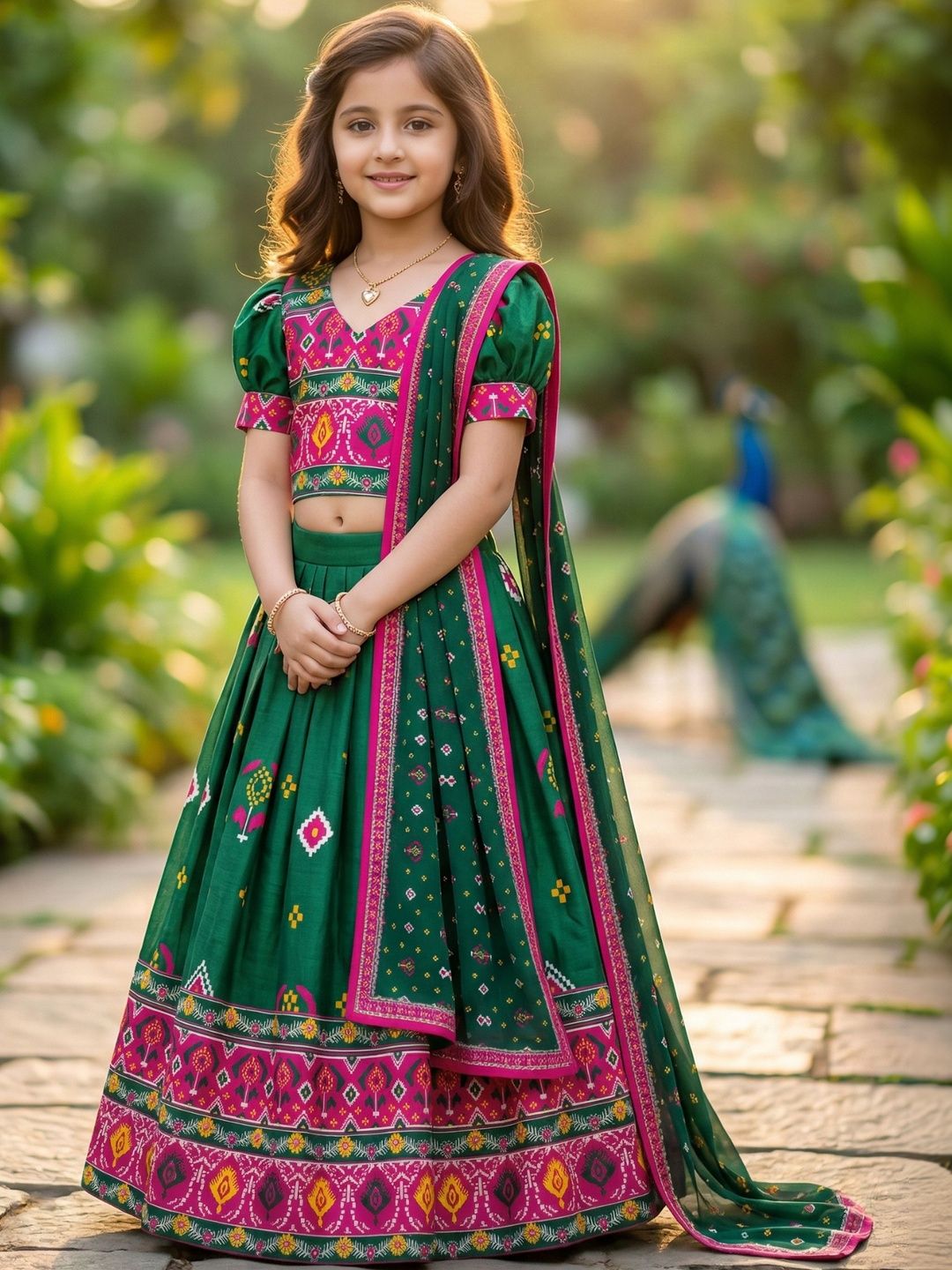 Girls Printed Ready to Wear Lehenga & Blouse With Dupatta 2