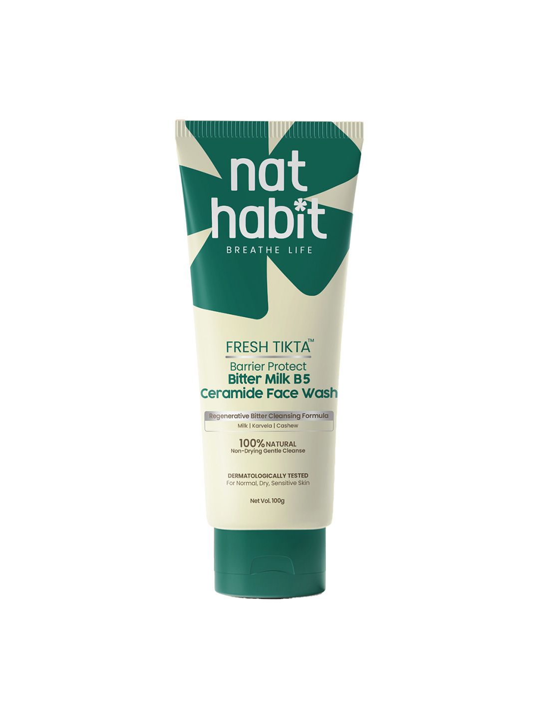 Nat Habit Tikta Purifying Bitter Milk Cream Face Wash with Milk+Karvela+Cashew - 100 g