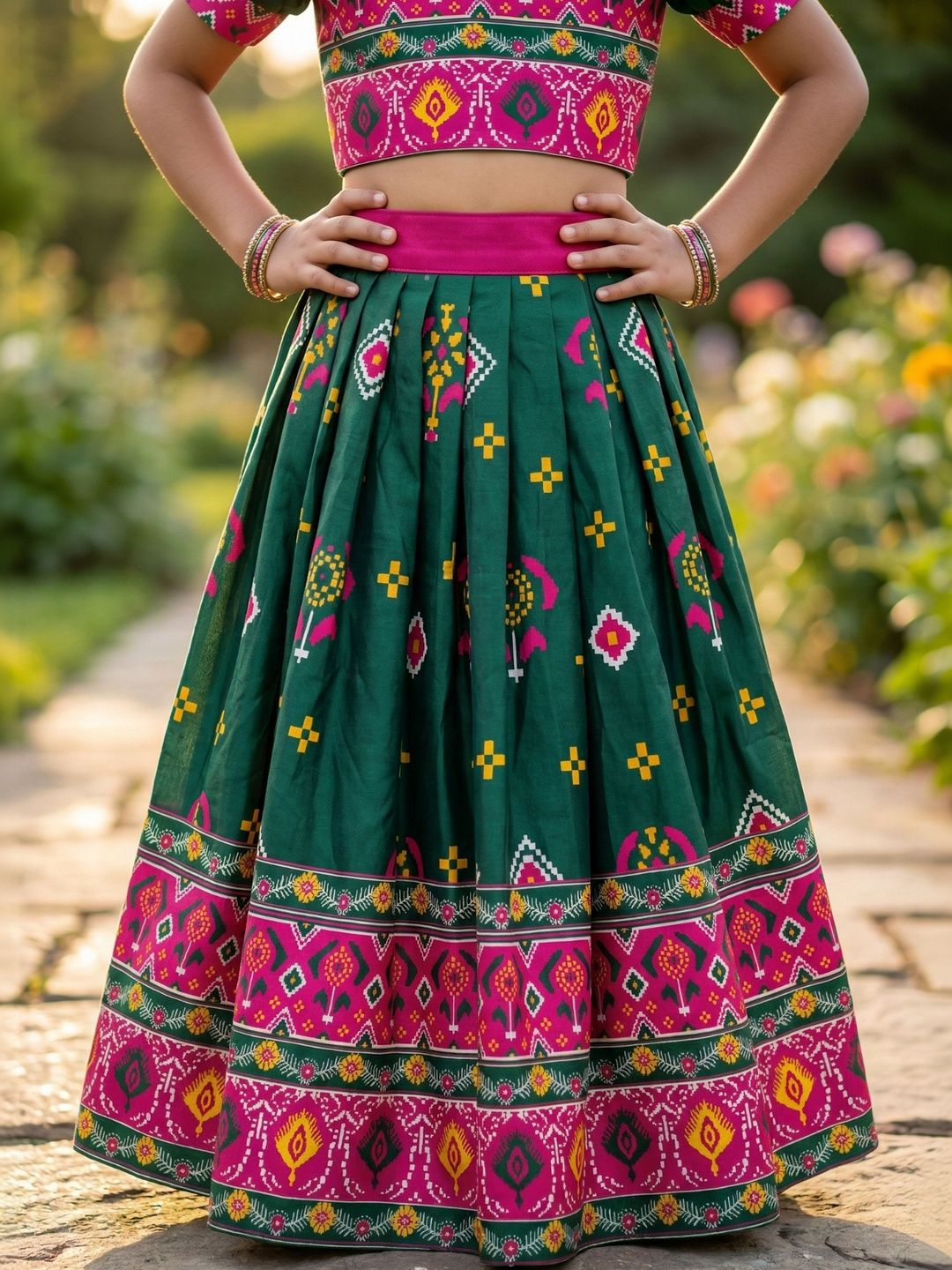 Girls Printed Ready to Wear Lehenga & Blouse With Dupatta 4