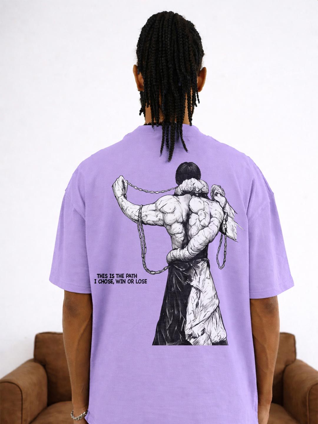 BDSQUARE Men Graphic Printed Round Neck Cotton Oversized T-shirt