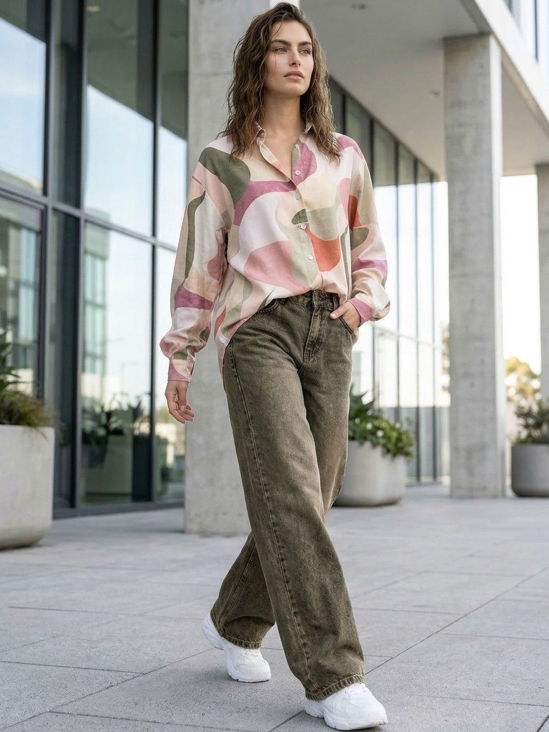 glitchez Abstract Printed Casual Shirt