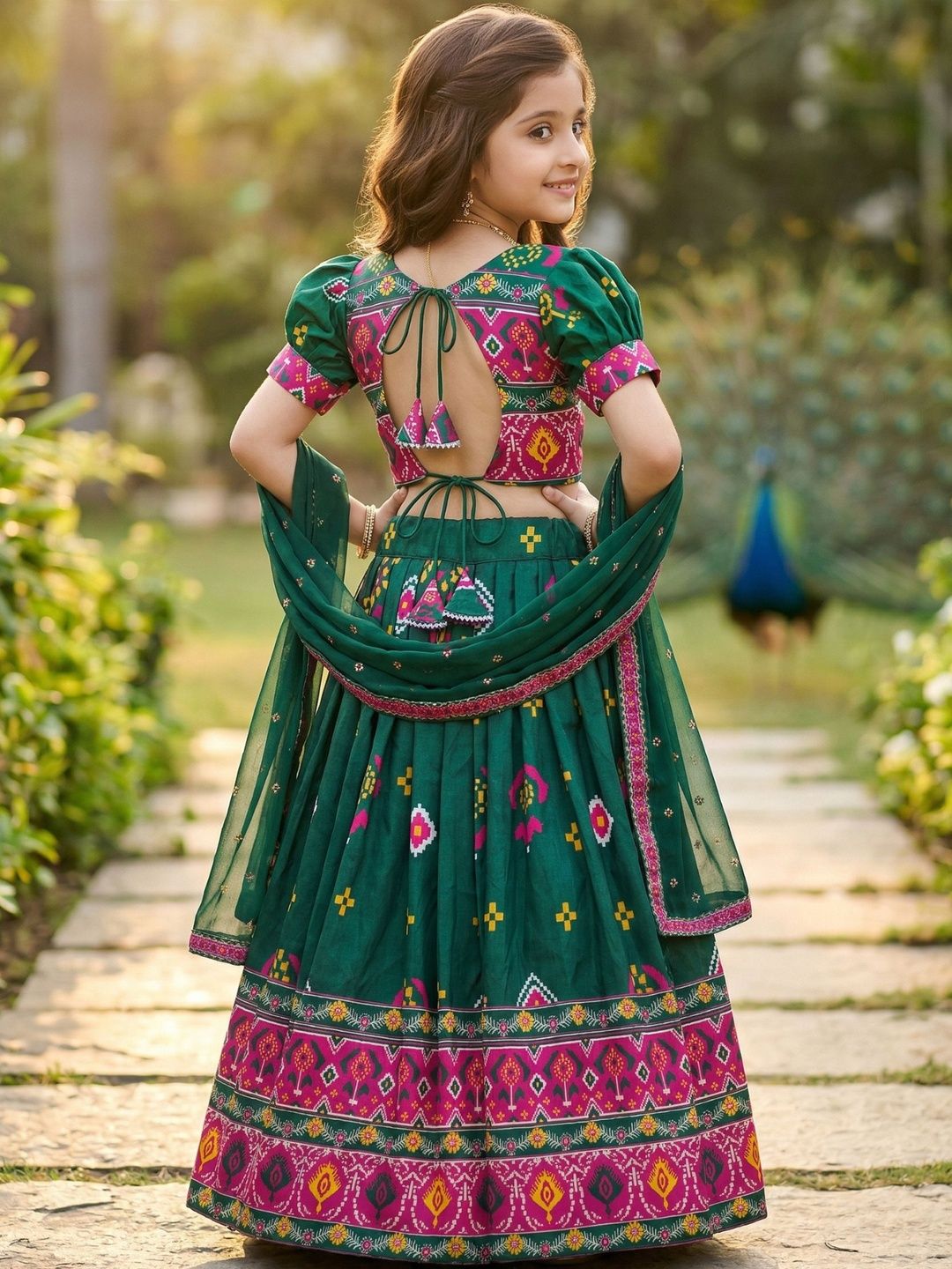 Girls Printed Ready to Wear Lehenga & Blouse With Dupatta 3