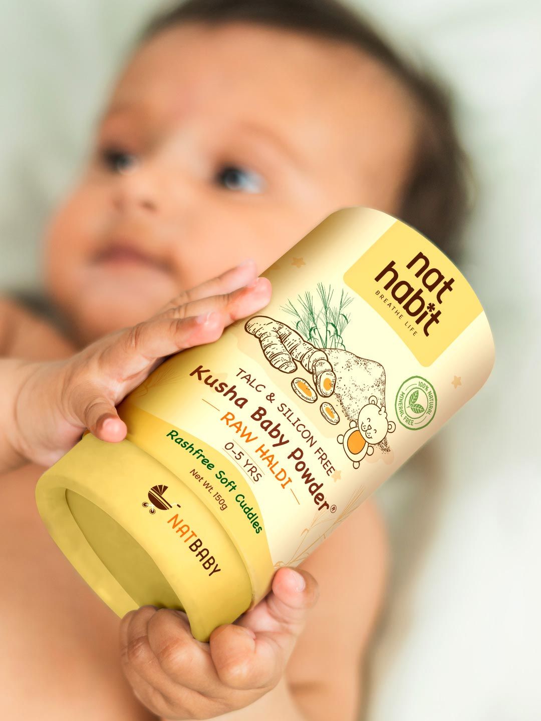 Nat Habit Raw Haldi Kusha Baby Powder - 150 g
