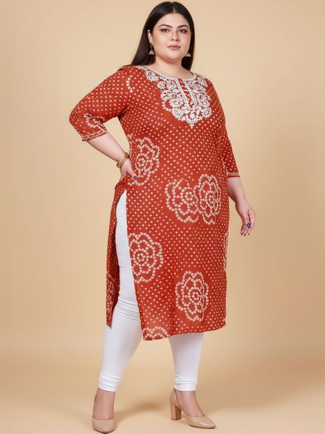 Sztori Women Floral Printed Block Print Kurta