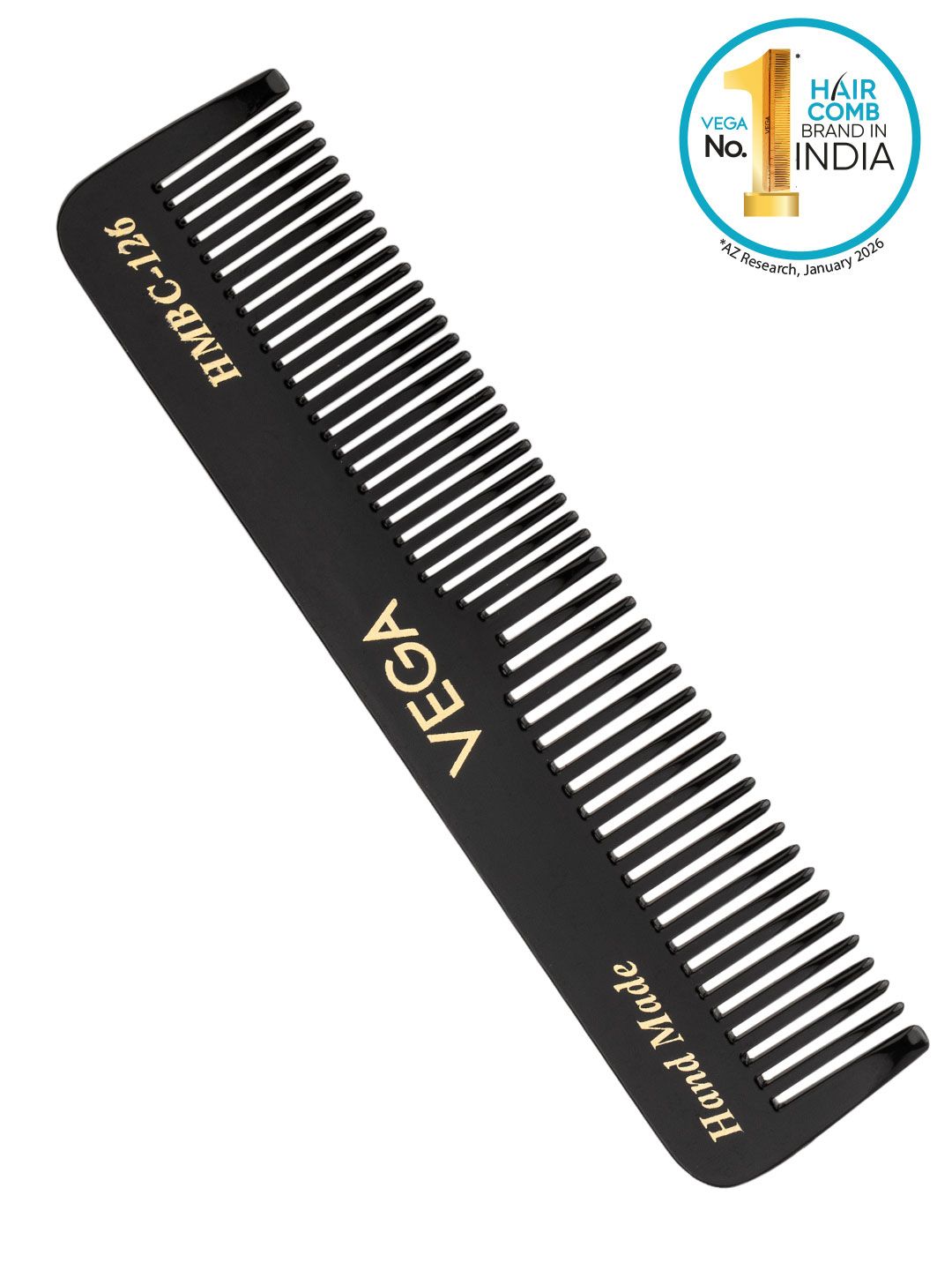 VEGA HMBC-126 Handmade Pocket Hair Comb - Black