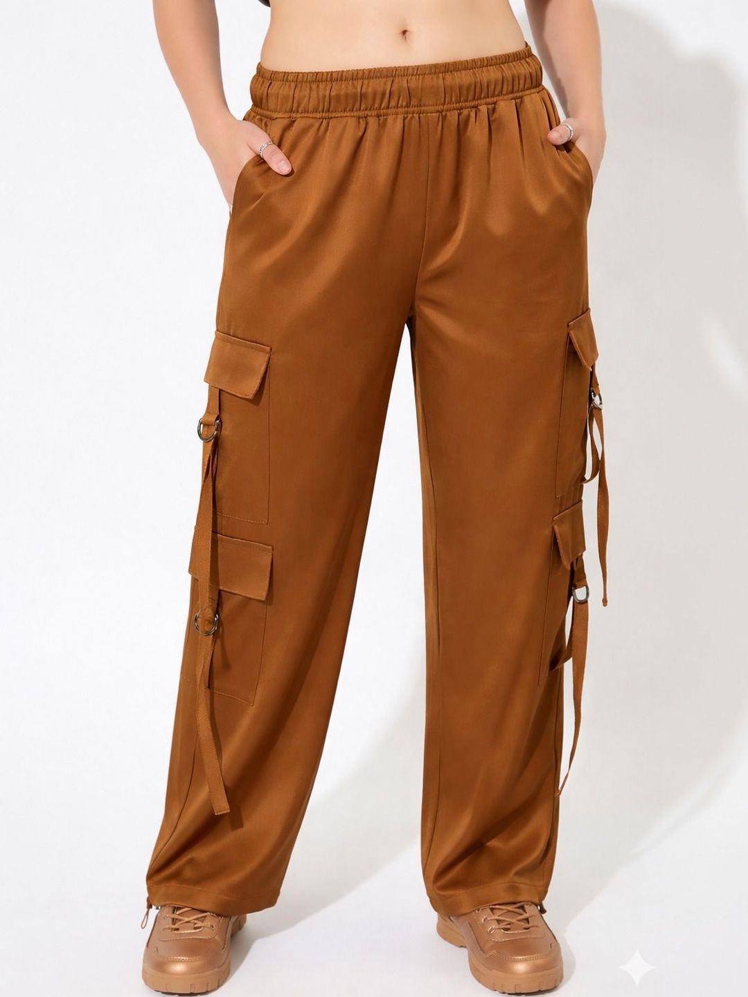 ORIEX THE ORIGINAL FASHION Women Smart Loose Fit High-Rise Easy Wash Cargos Trousers