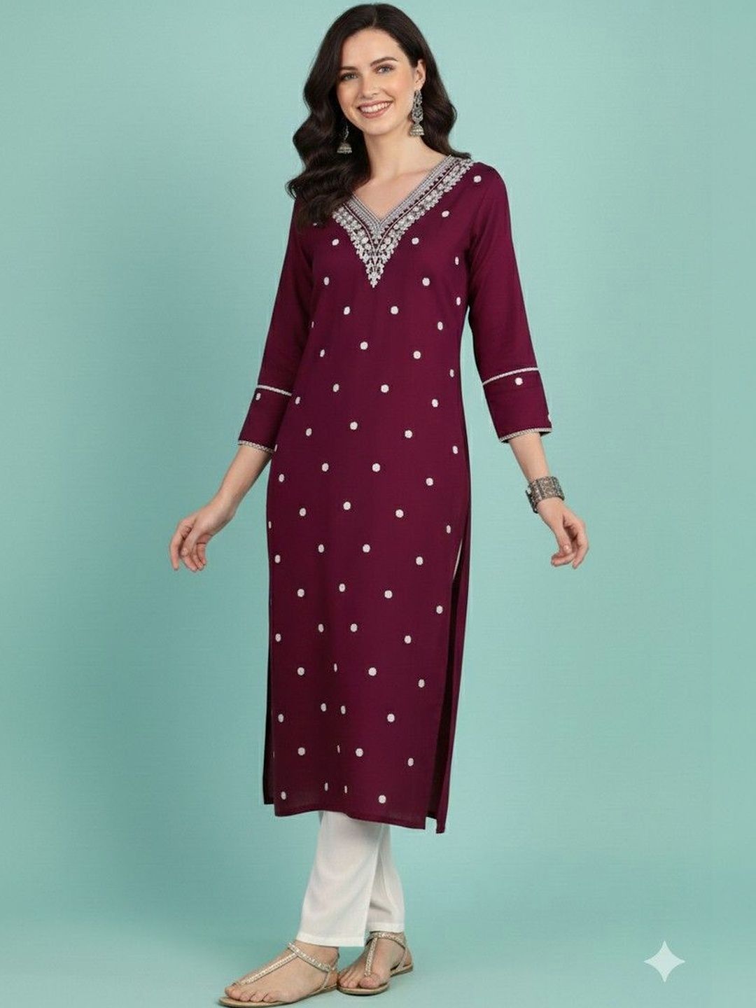 PURVIJA KURTIES Women Embroidered Kurta