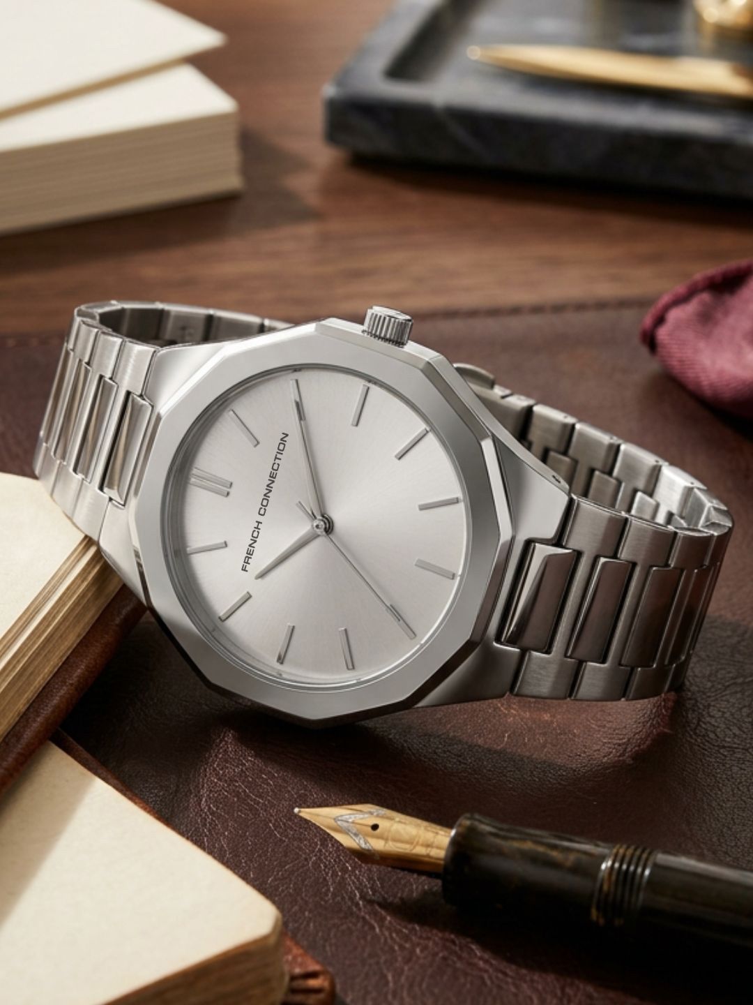 French Connection Women Alloy Dial & Stainless Steel Bracelet Style Analogue Watch FCP49SM