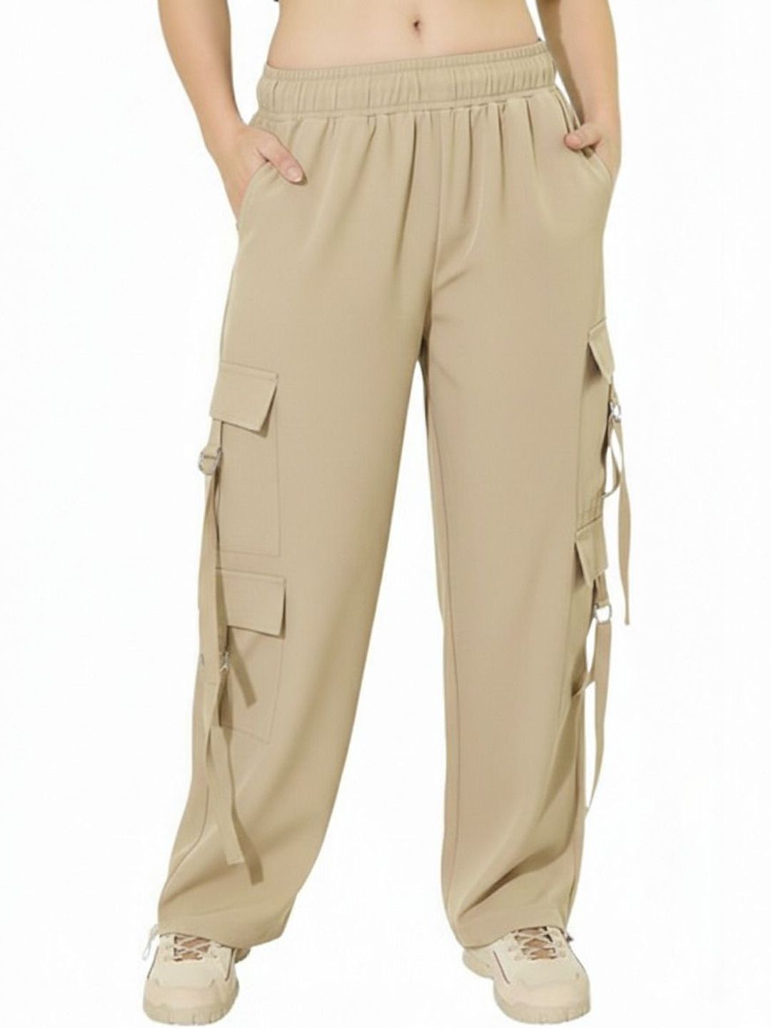 ORIEX THE ORIGINAL FASHION Women Smart Loose Fit High-Rise Easy Wash Cargos Trousers