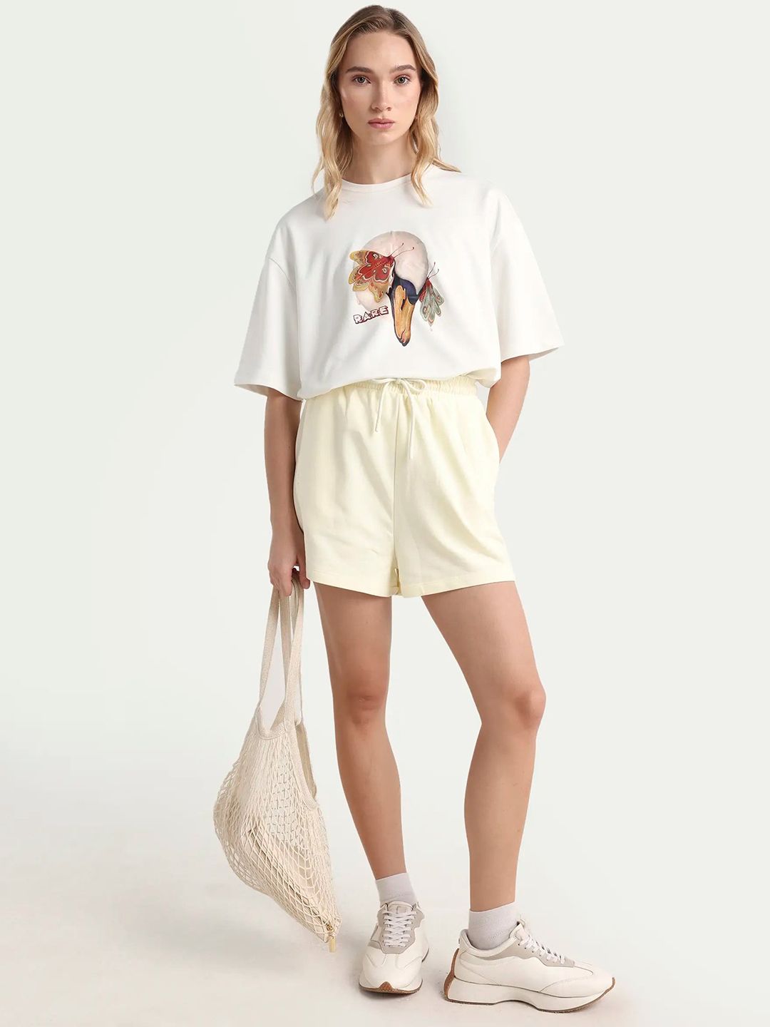 ARTICALE Women Yellow Relaxed Fit Plain Shorts