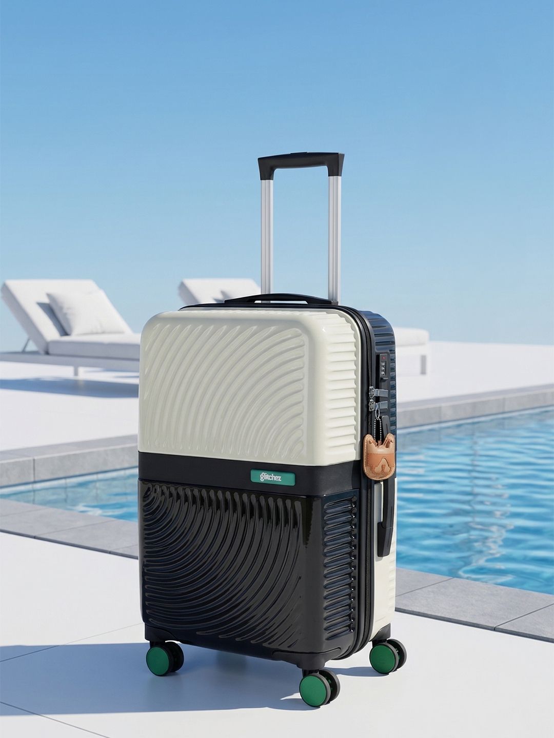 Buy Glitchez Colorblocked Hard Sided Check In Trolley Bag -  - Accessories for Unisex