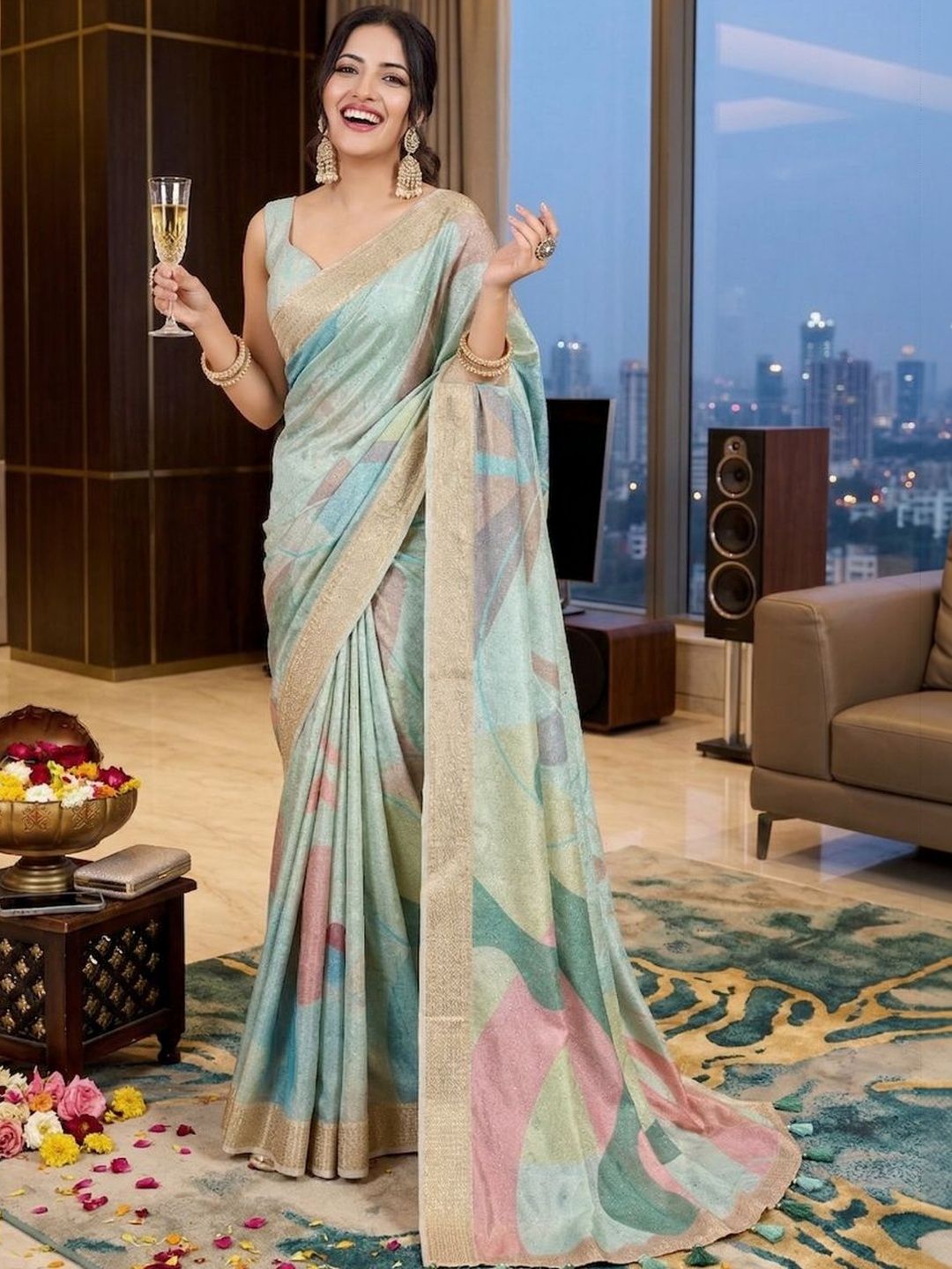 HALKA FULKA Silk Blend Designer Saree
