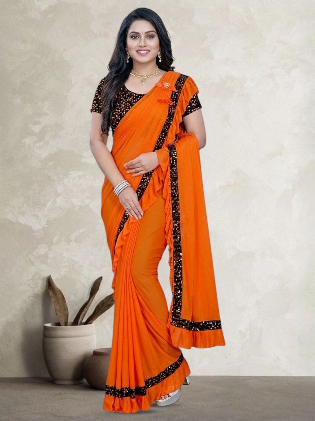 VIJAYA VALLABH Sequinned Saree