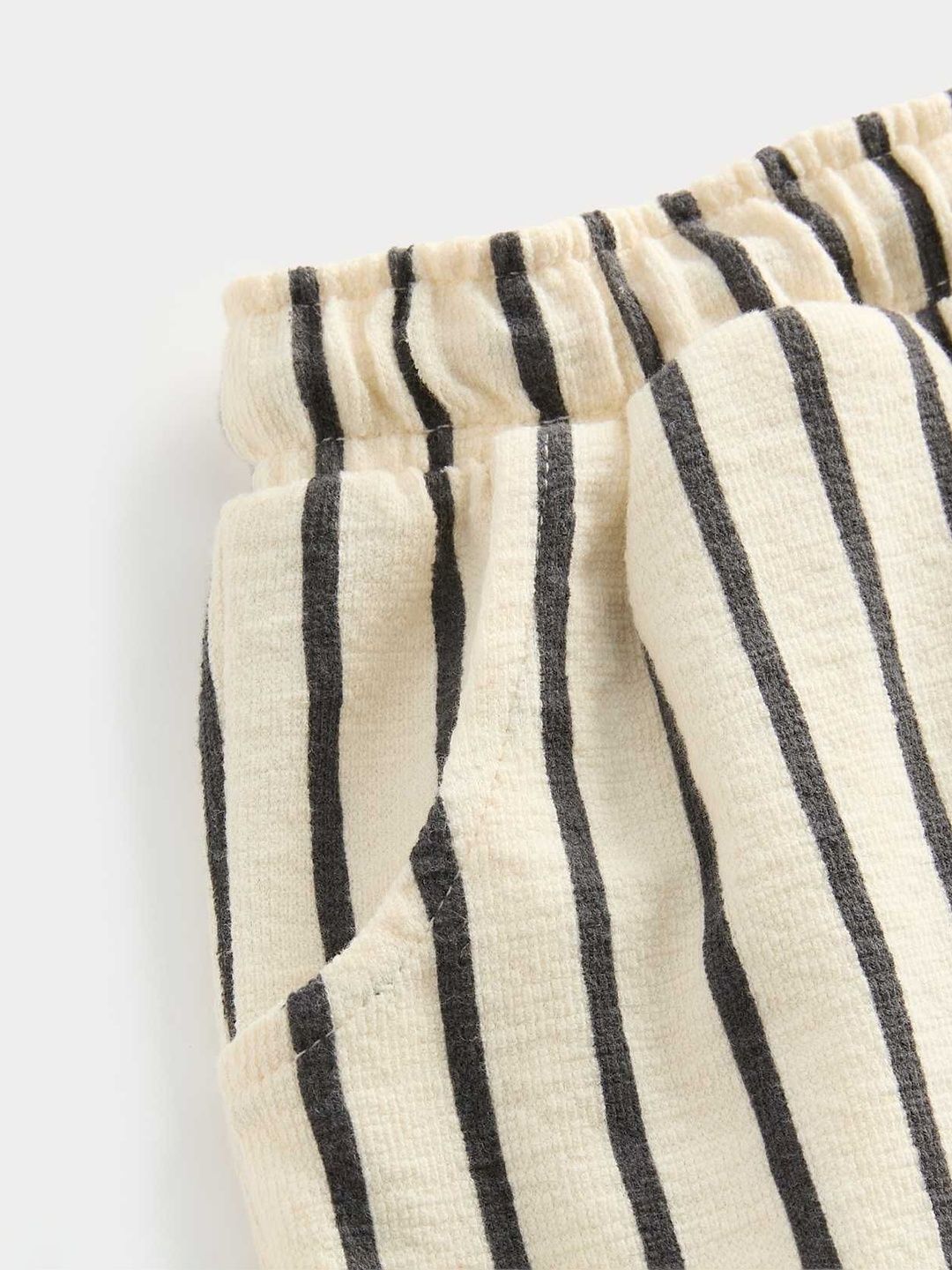 Girls Striped Regular Fit High-Rise Cotton Trousers 2