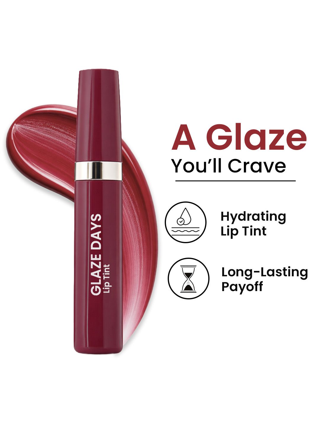 SWISS BEAUTY Glaze Days Juicy Glazed Lip Tint With Vitamin E 4.2g - Cherry Crush