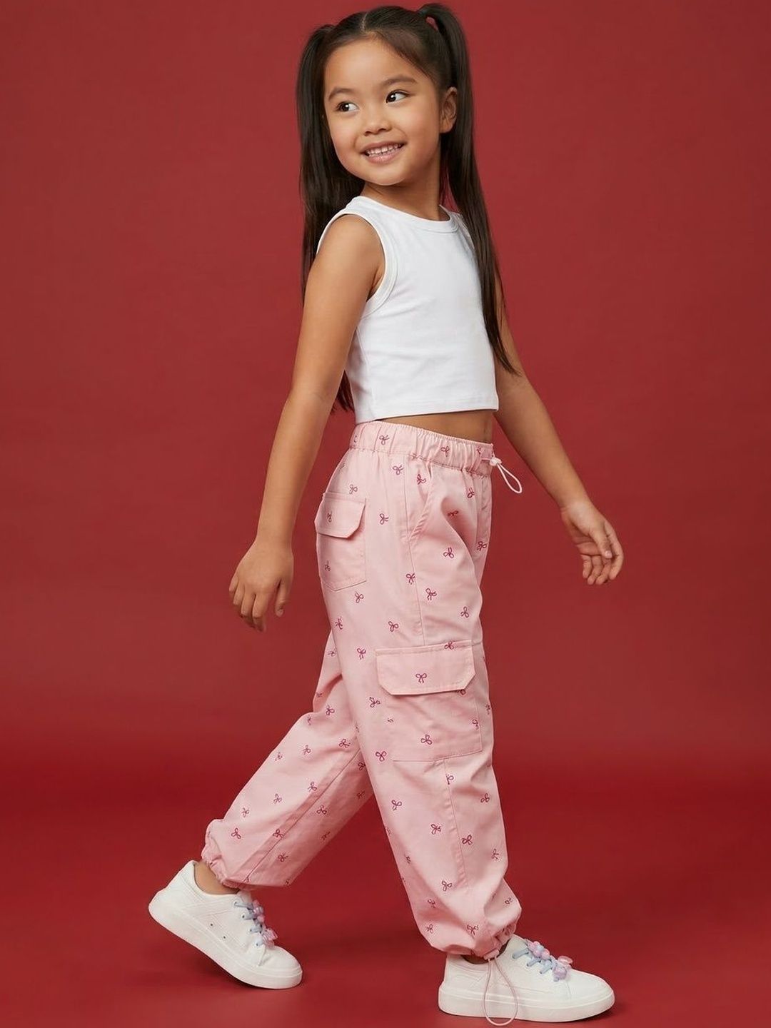 Girls Printed Baggy Trousers