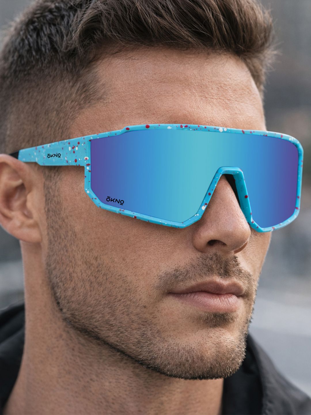 OKNO Polarised and UV Protected Lens Unisex Oversized Unilens Sports Sunglasses