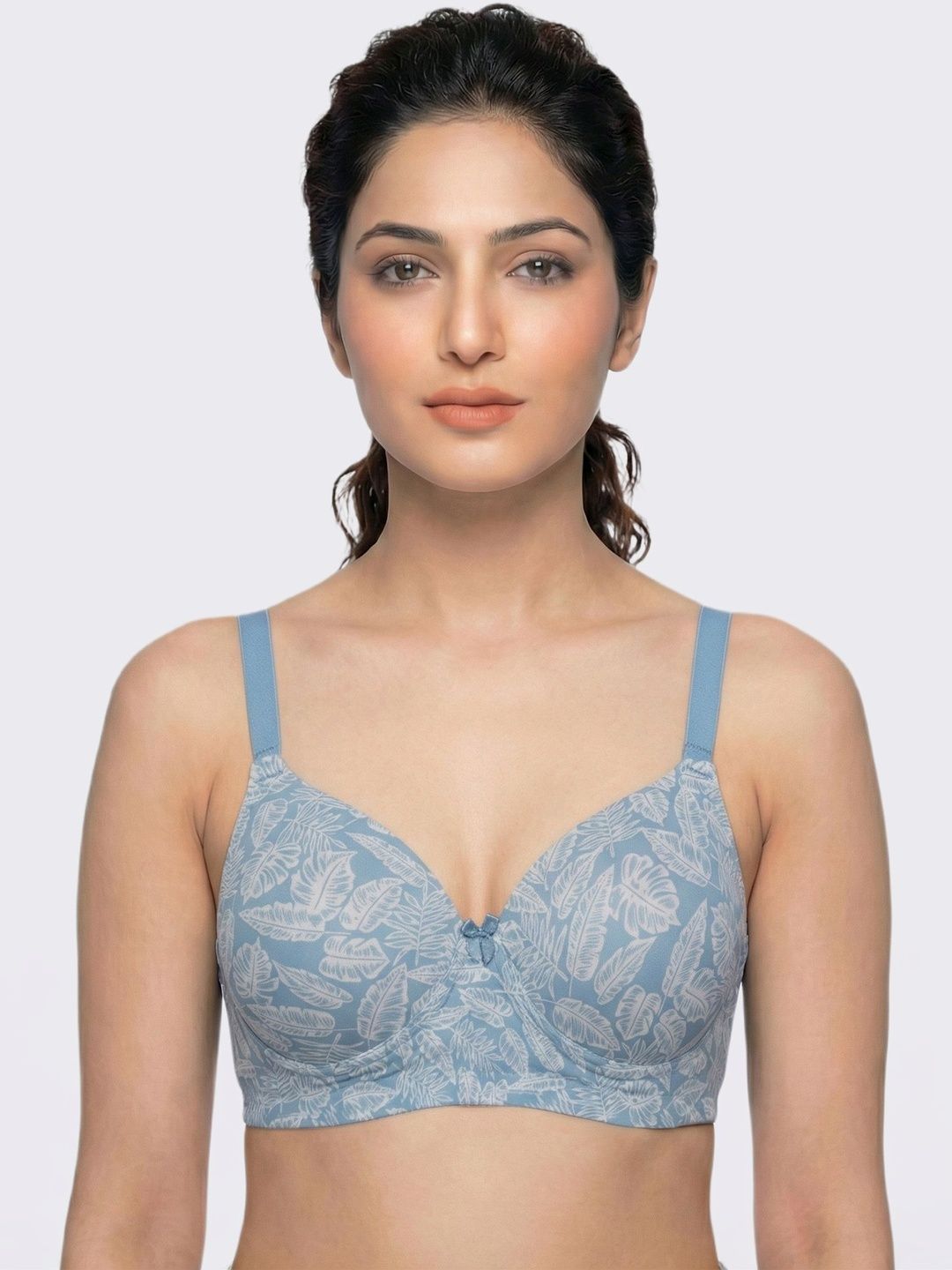 Invisifit Polyamide Printed Non-Wired Bonded Maximiser Level-2 Padding Push Up Bra