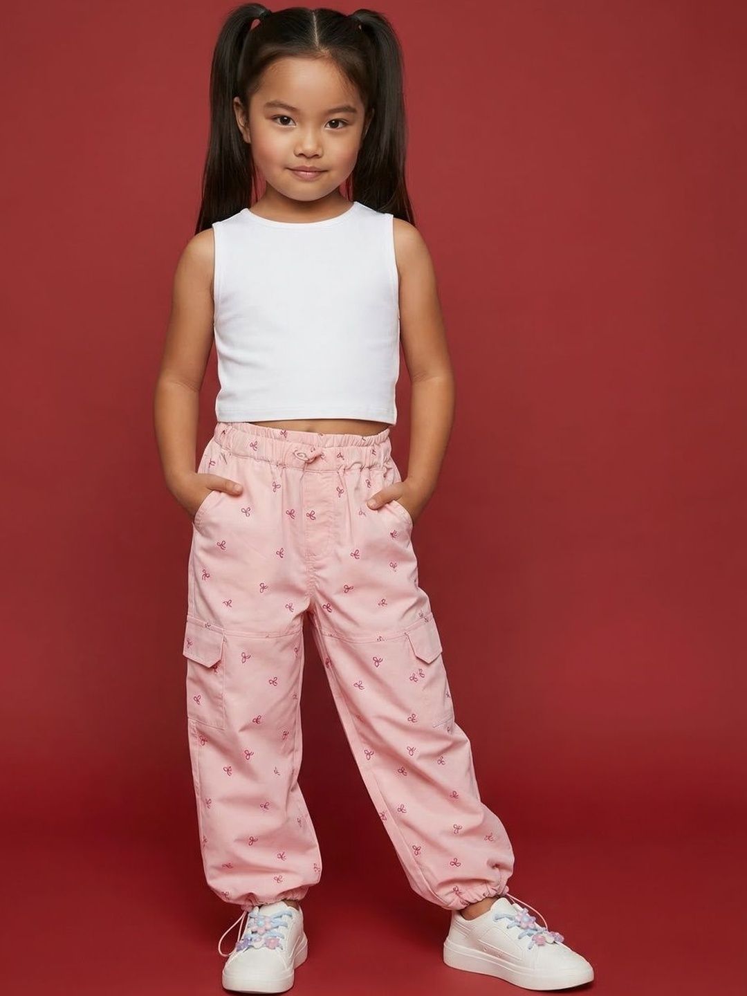 Girls Printed Baggy Trousers 4