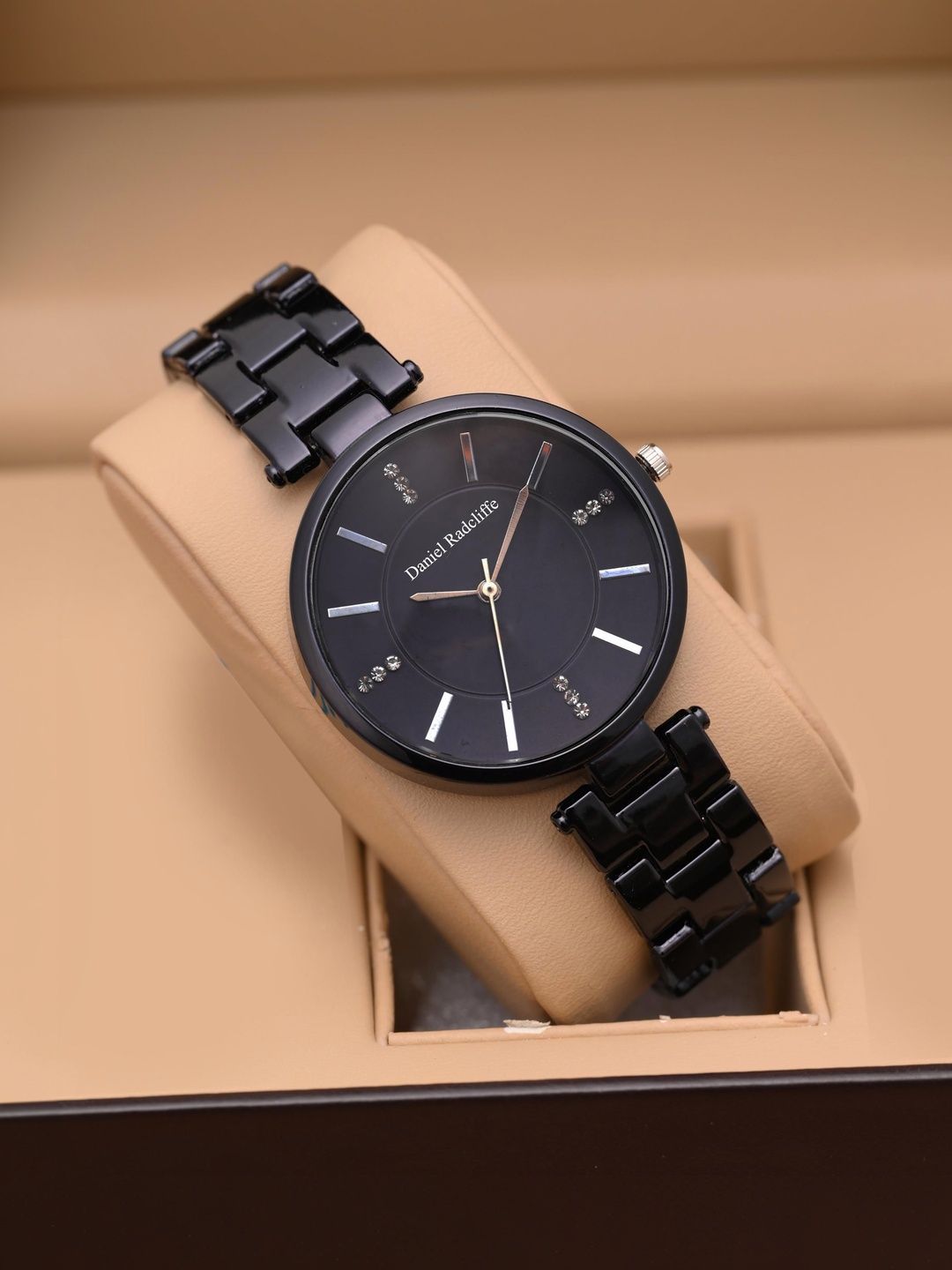 Daniel Radcliffe Women Brass Skeleton Dial & Bracelet Style Straps Analogue Watch DB Black