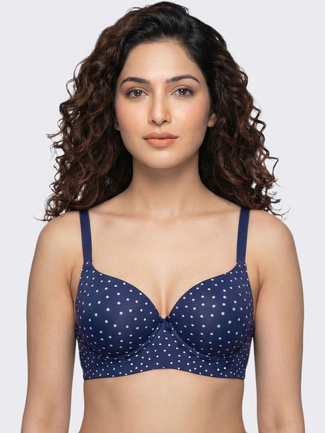 Invisifit Polyamide Printed Non-Wired Bonded Maximiser Level-2 Padding Push Up Bra