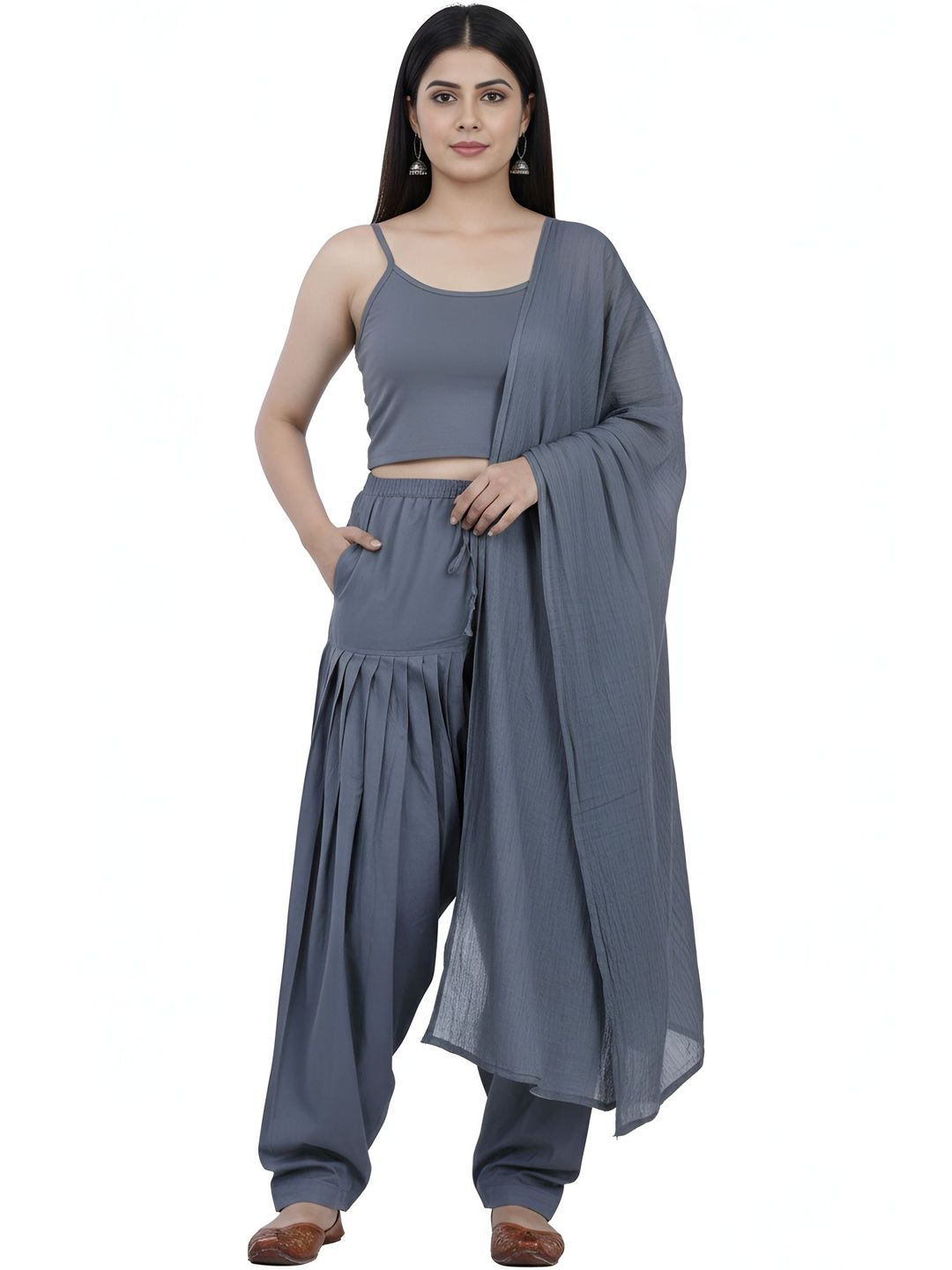 SWASTIK FAB STYLE Cotton Patiala With Dupatta