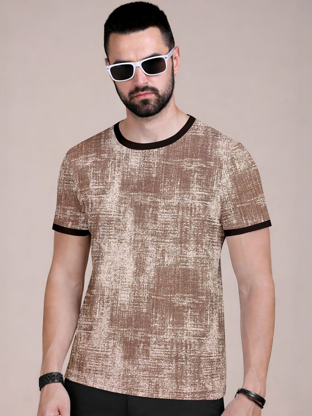 MODALEN Men Abstract Printed Round Neck Tshirts