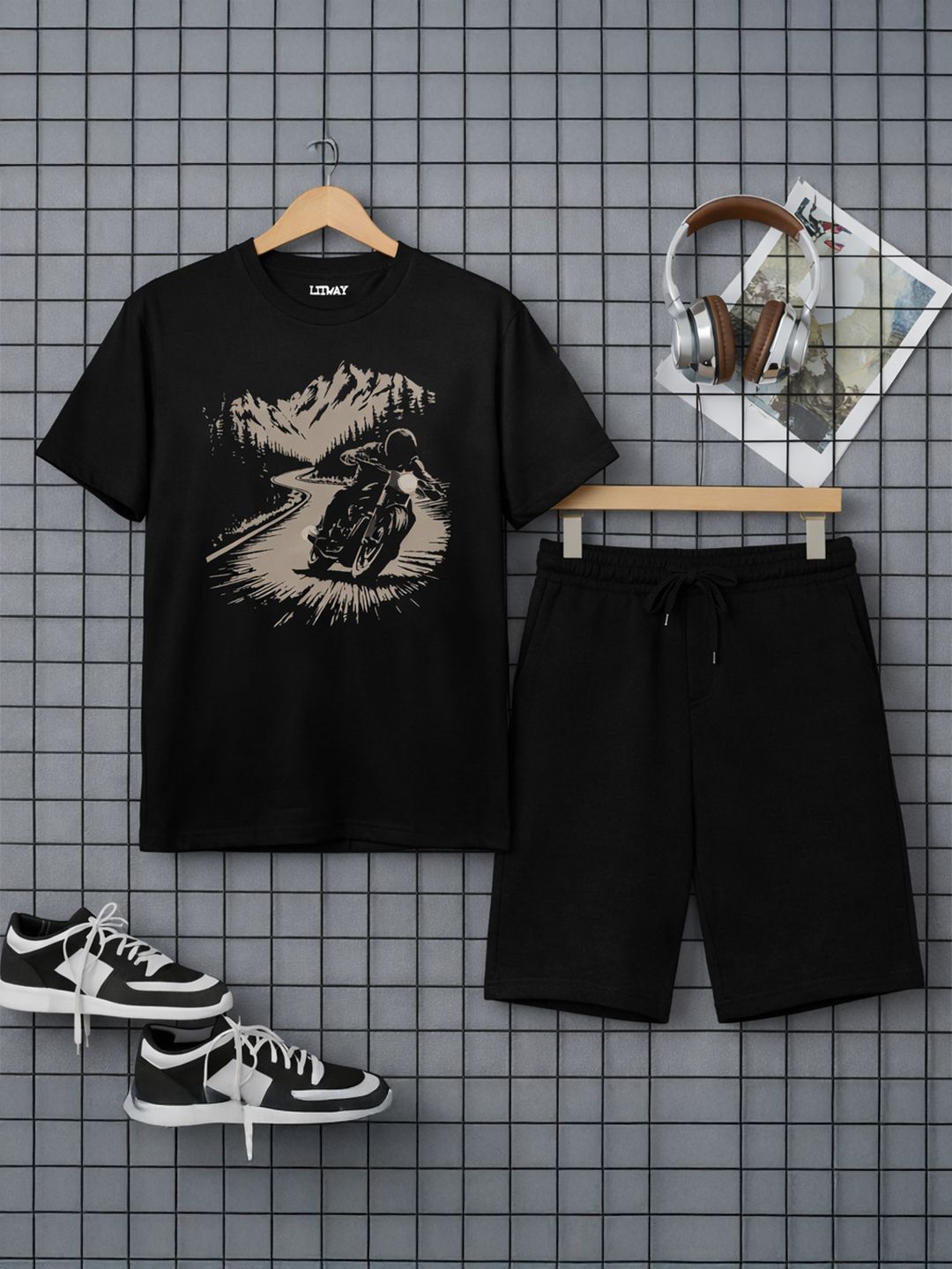 LITWAY Boys Printed T-shirt with Shorts