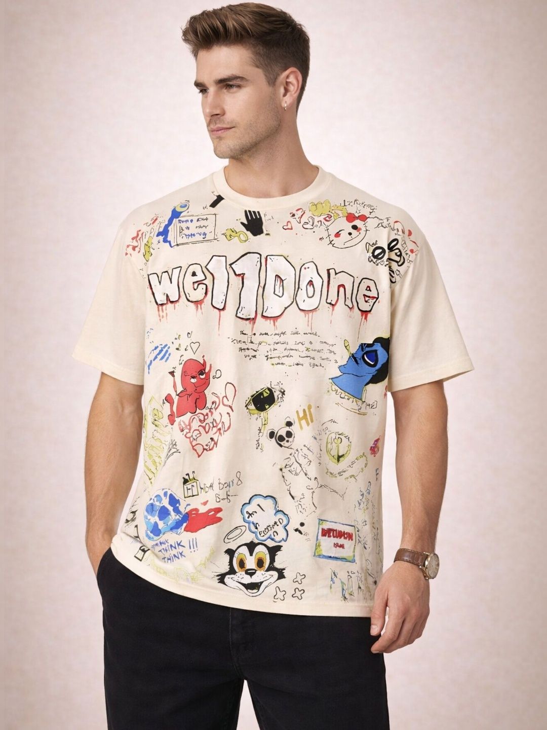 Mentor Men Printed Cotton T-shirt