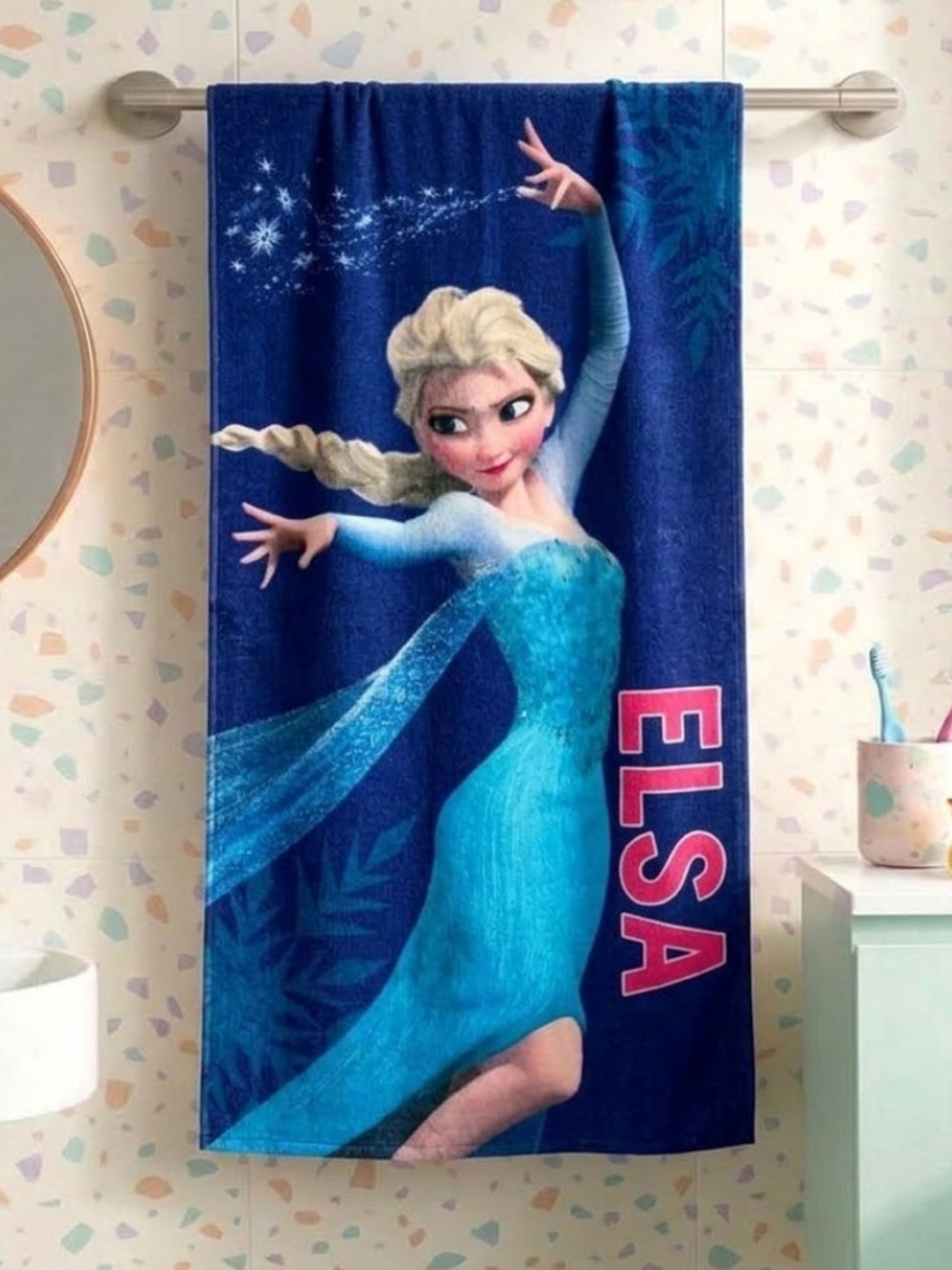 Disney Frozen Athom Trendz Pure Cotton 350GSM Super Soft Kids Regular Bath Towel-24x47In