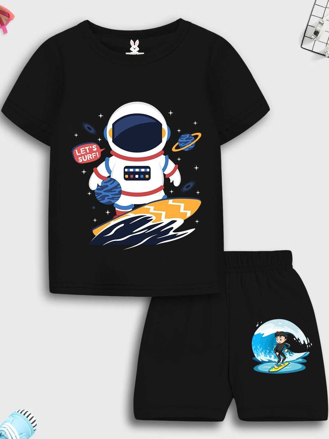 KIDSCRAFT Boys Printed T-shirt with Shorts