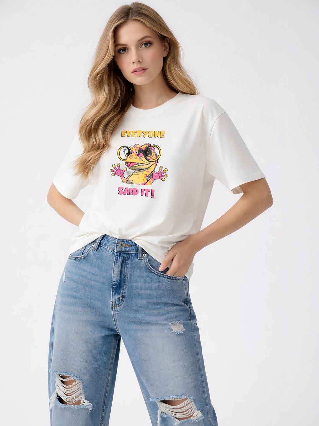 Unicus Apparel Women Printed Drop-Shoulder Sleeves T-shirt