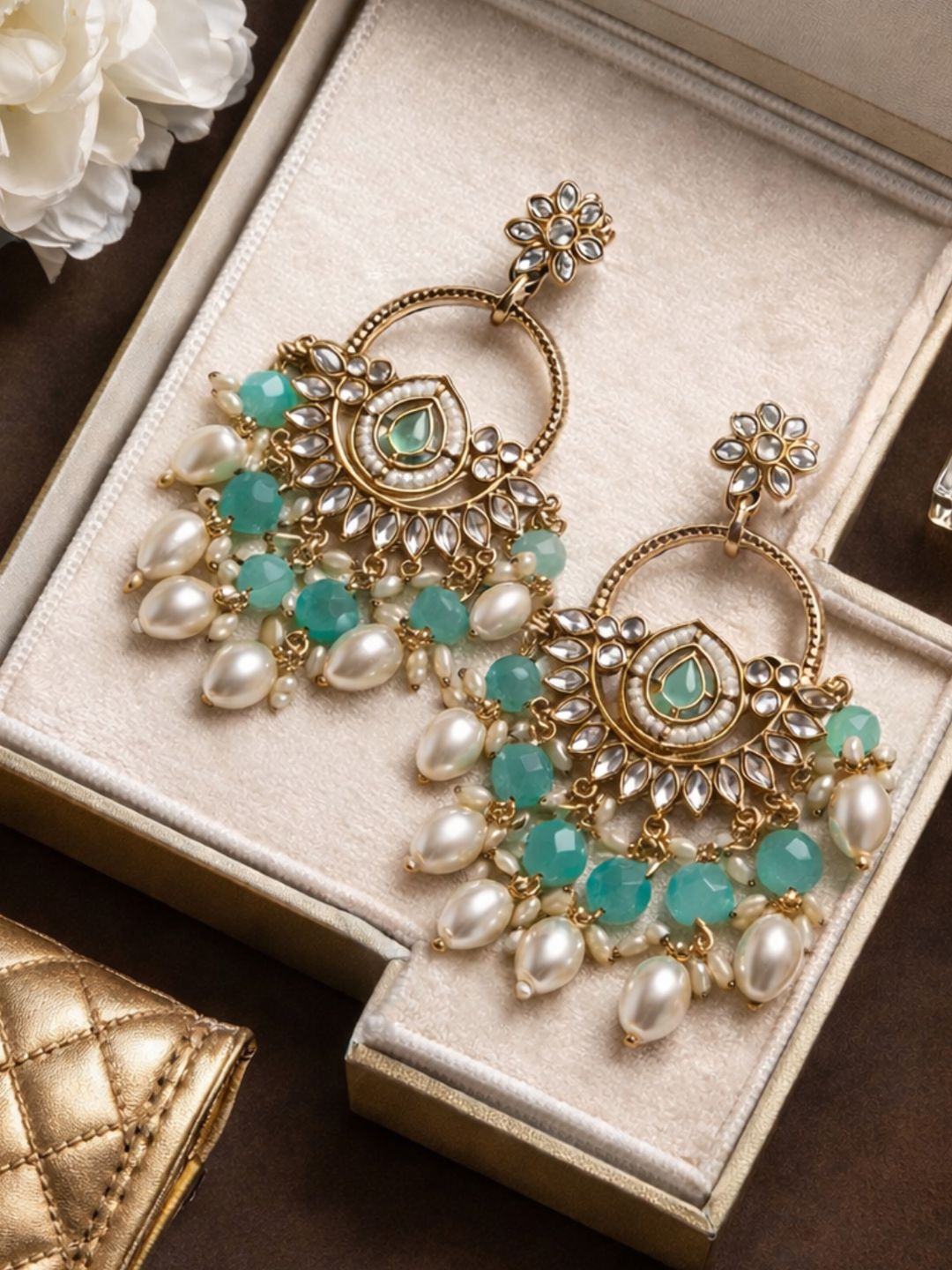 I Jewels Contemporary Chandbalis Earrings