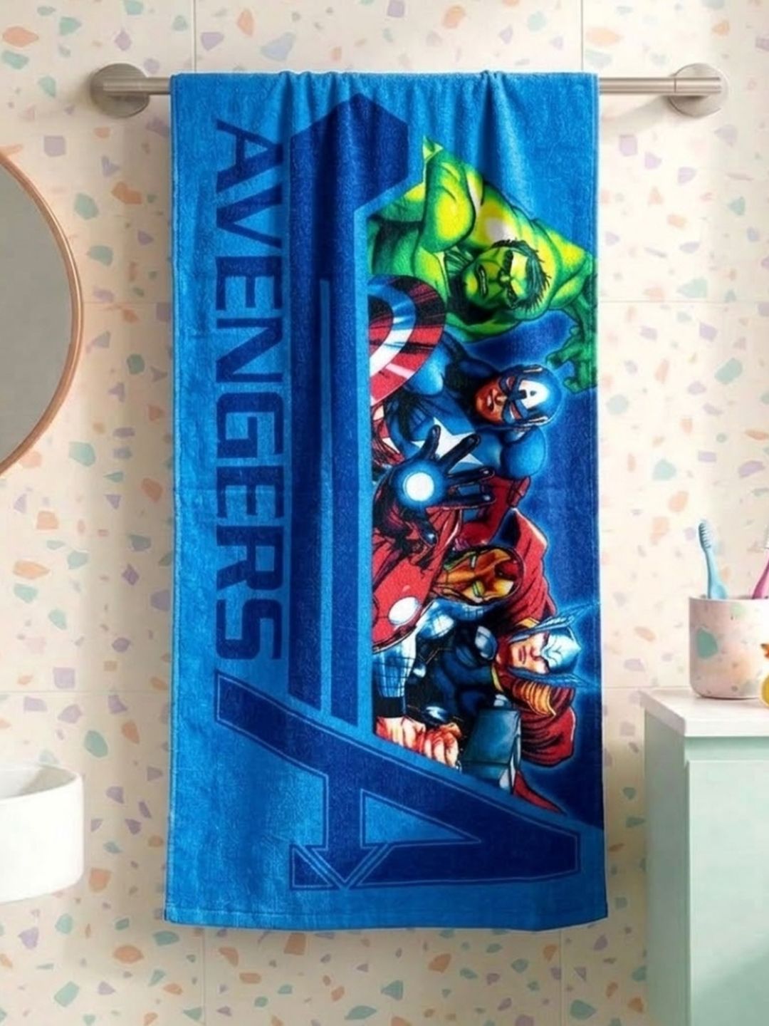 Marvel Avengers Pure Cotton 300GSM Super Soft Kids Regular Bath Towel-24x47In