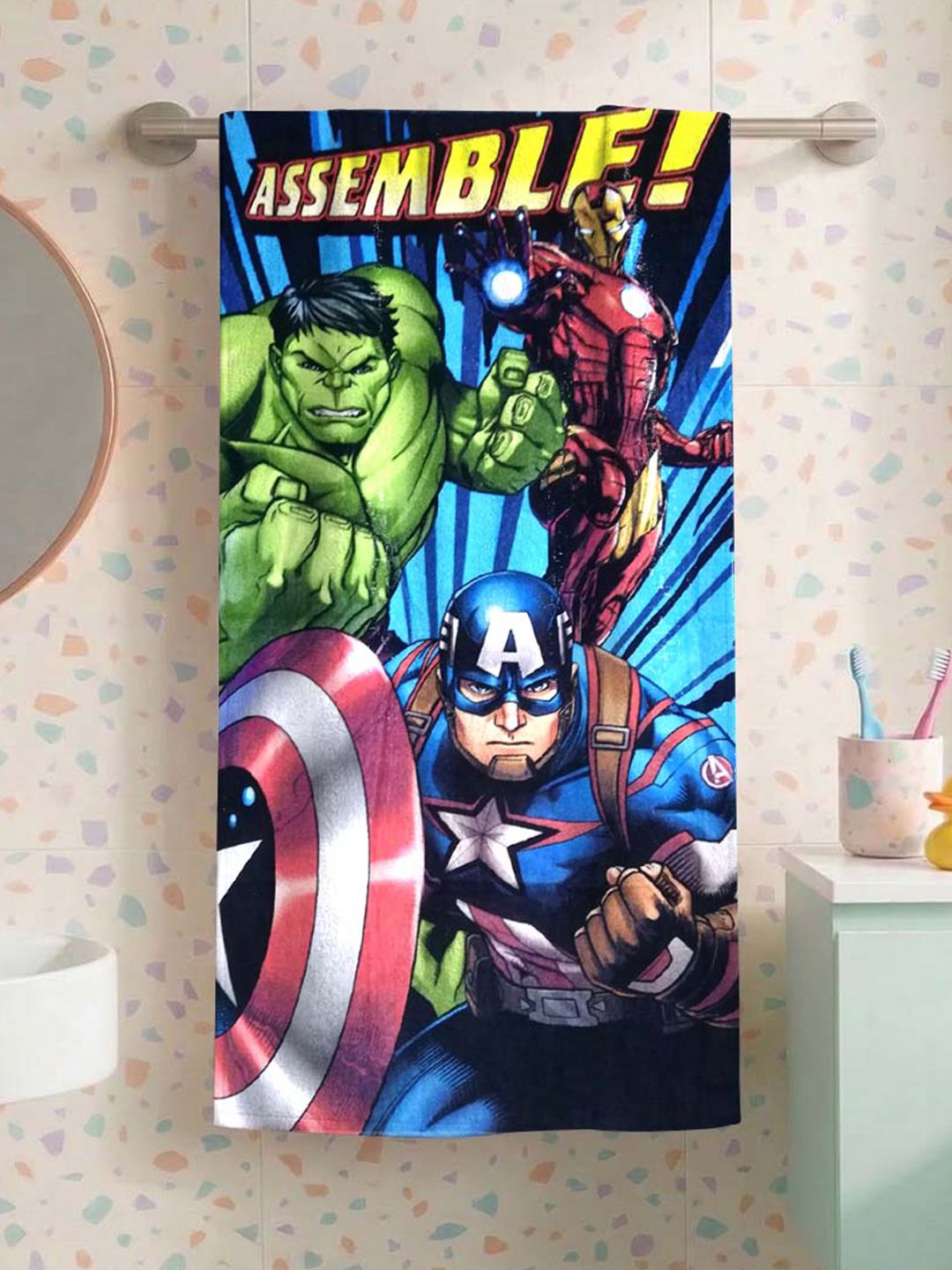 Marvel Avengers Pure Cotton 300GSM Super Soft Kids Regular Bath Towel-24x47In