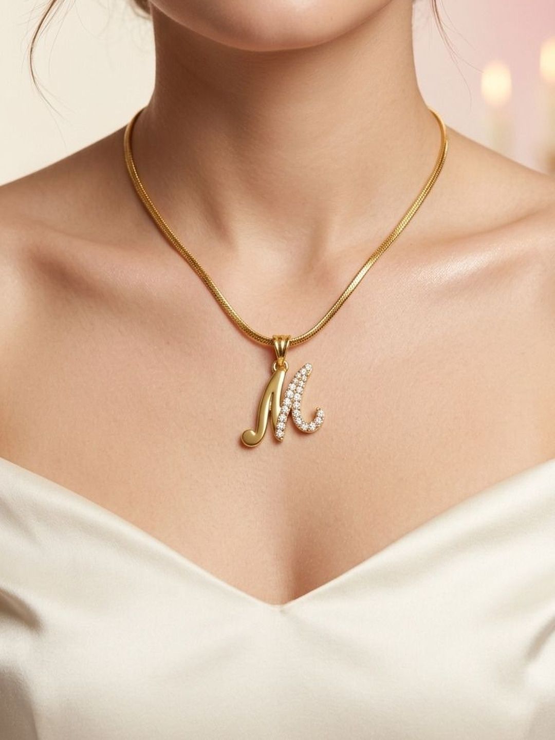 JEWELOPIA Gold-Plated Pendants with Chains