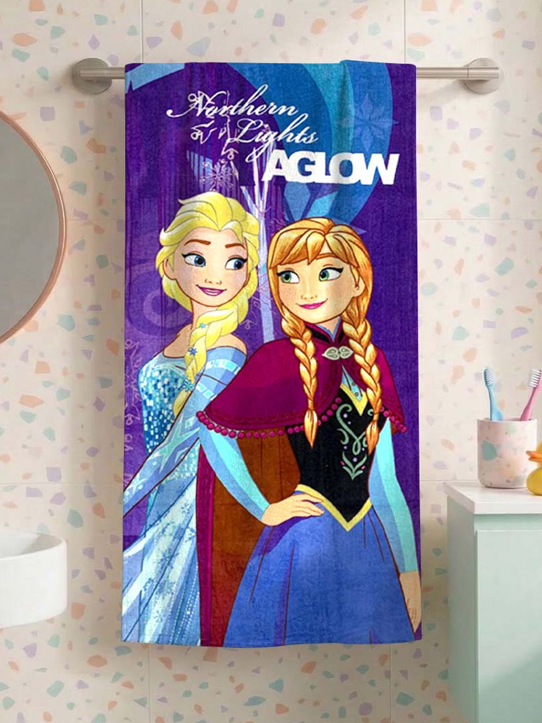 Disney Frozen Pure Cotton 350GSM Super Soft Kids Regular Bath Towel-24x47In