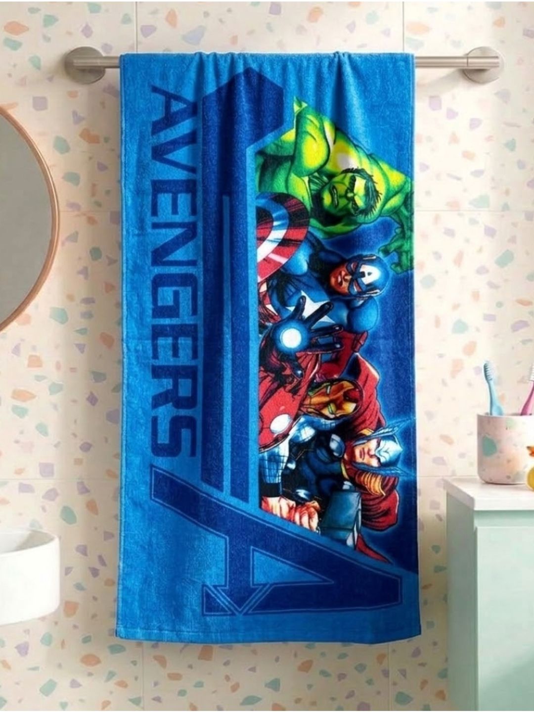 Marvel Avengers Pure Cotton 350GSM Super Soft Kids Regular Bath Towel-24x47In