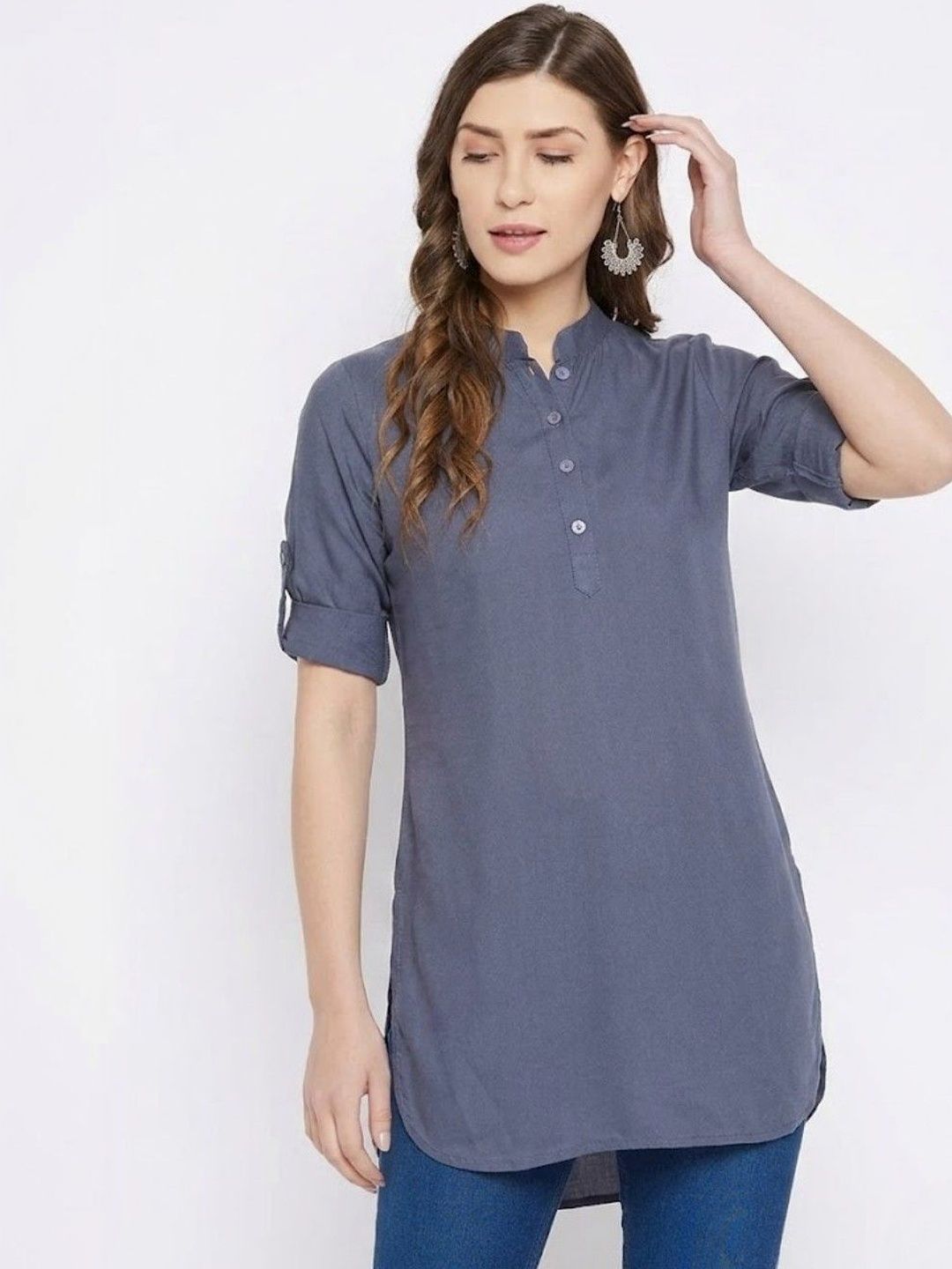 Buy THE PAJAMA FACTORY Solid Coloured Short Kurti  32
