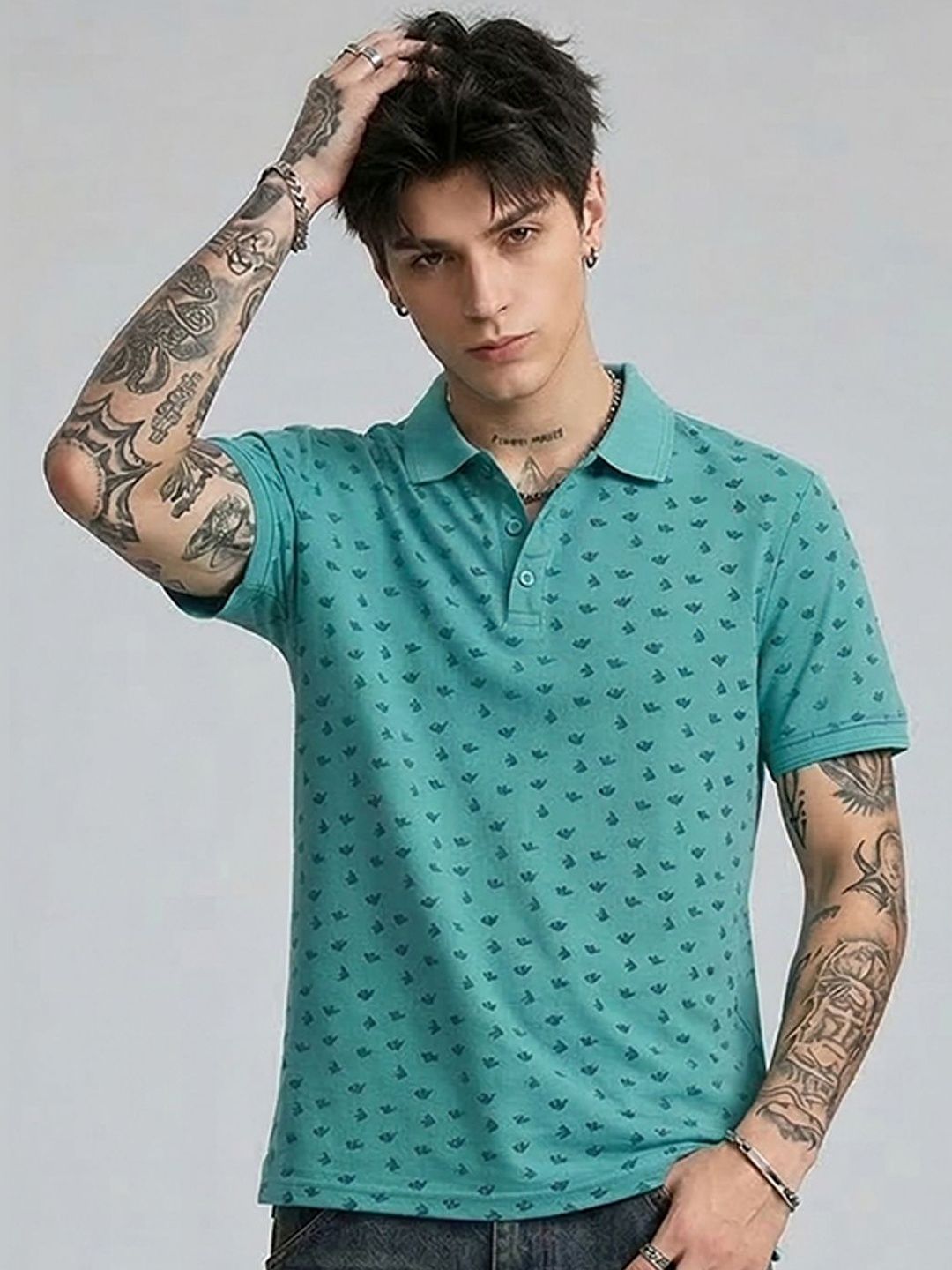 HERE&NOW Mens Polo Regular Fit Half Sleeve Casual Wear Tshirts