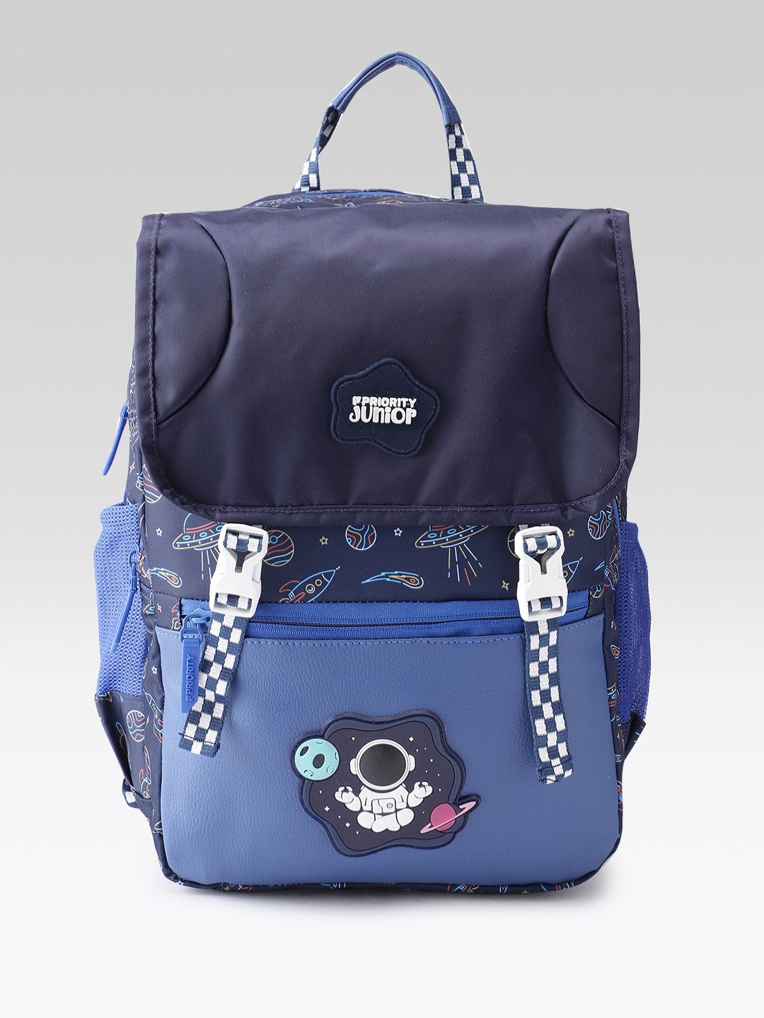 Priority Label Abstract Printed Small Yoke-Style Padded Shoulder Structured Backpacks
