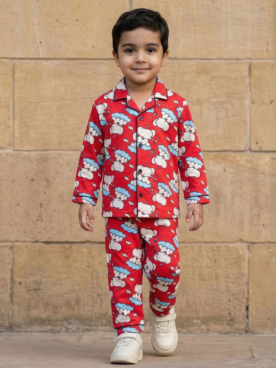 CLAP Kids Full Sleeves Printed Night suits