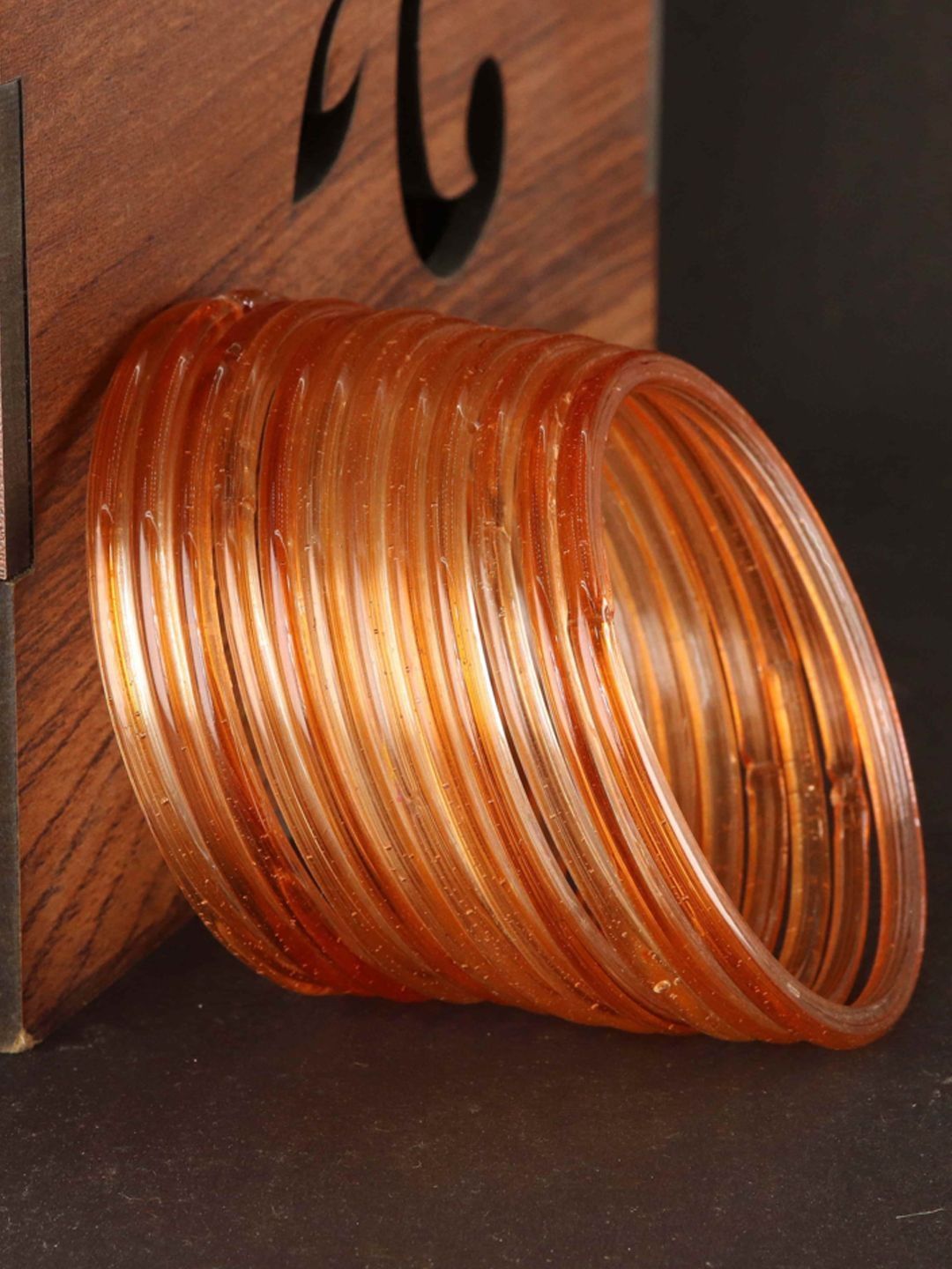 STYOLLO Set Of 12 Transparent Glass Bangles Set