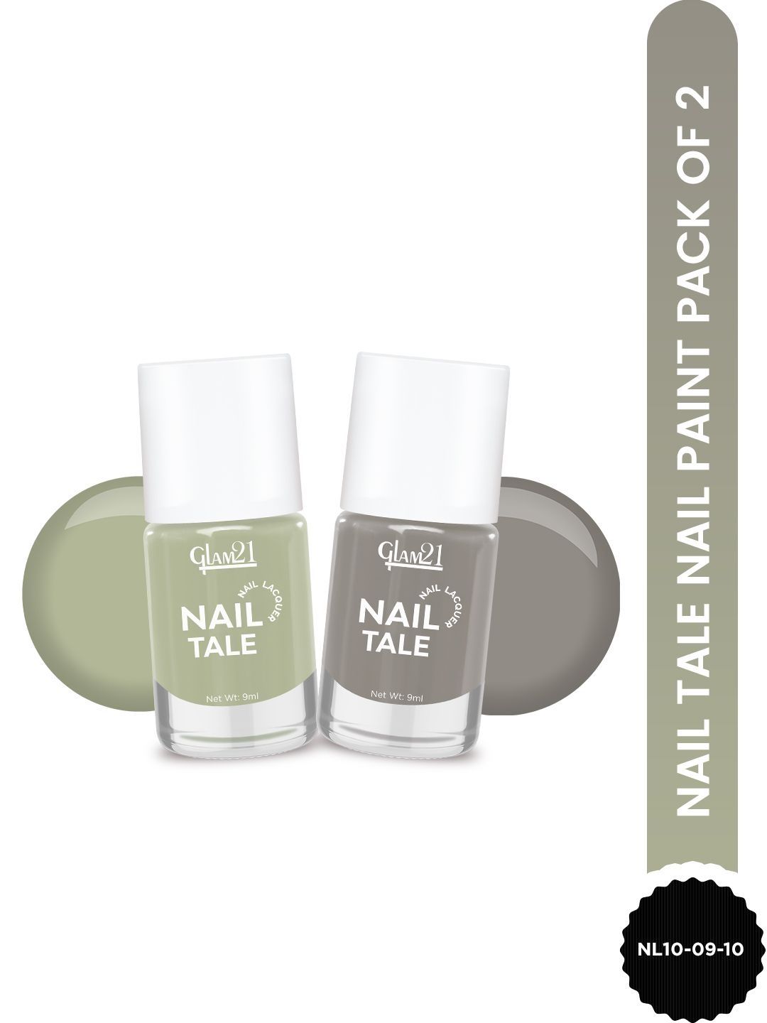 GLAM21 Set Of 2 Nail Tale Nail Lacquer - 09 - 10 - 9 ml Each