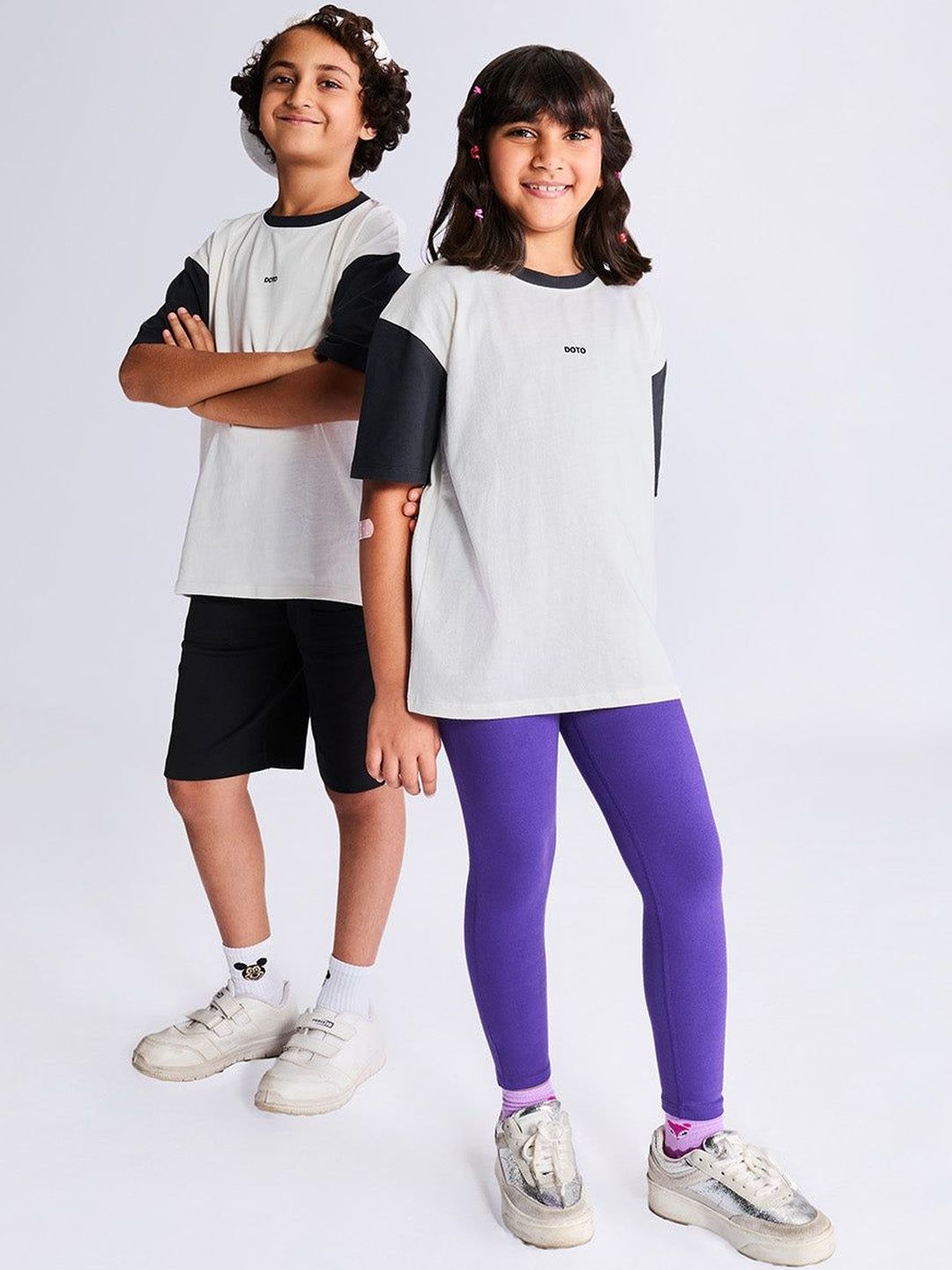 Dotokids Kids Relaxed Fit Colourblock Cotton T-Shirt