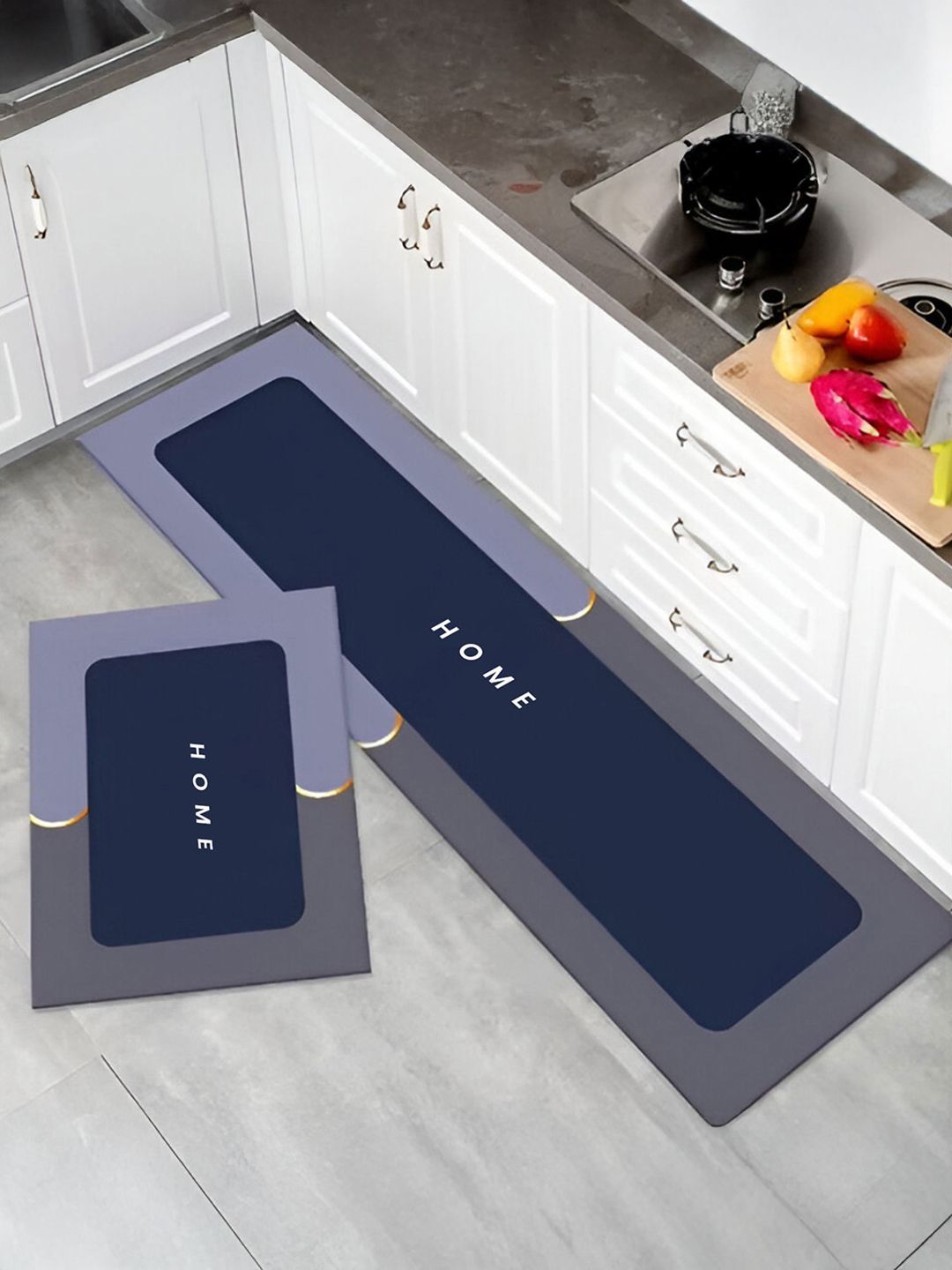 MAXOSHINE Purple Water Resistant Kitchen Mats